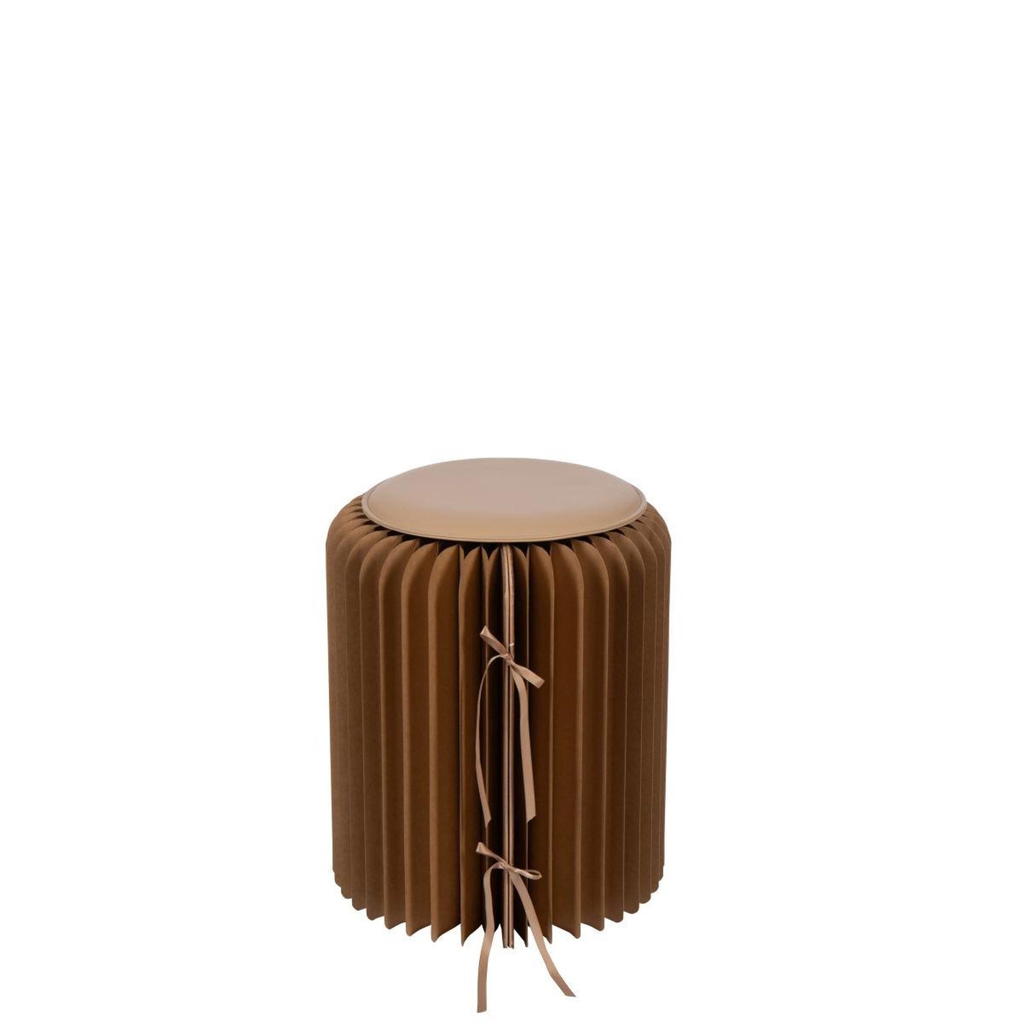 Voir la diapositive 2 : J-LINE Pouf pliable en papier  lily  42cm camel