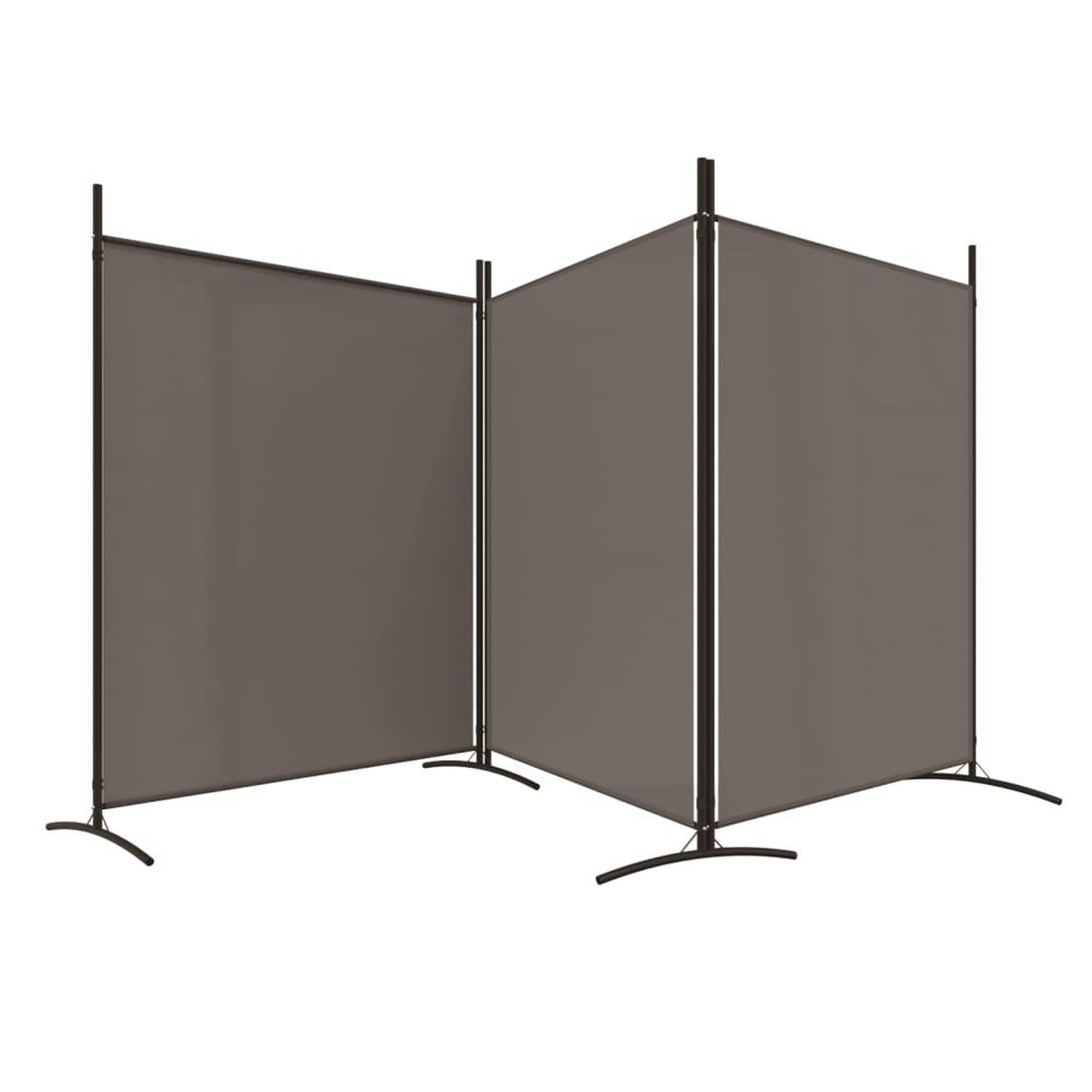 Voir la diapositive 4 : VIDAXL Cloison de separation 3 panneaux Anthracite 525x180 cm Tissu