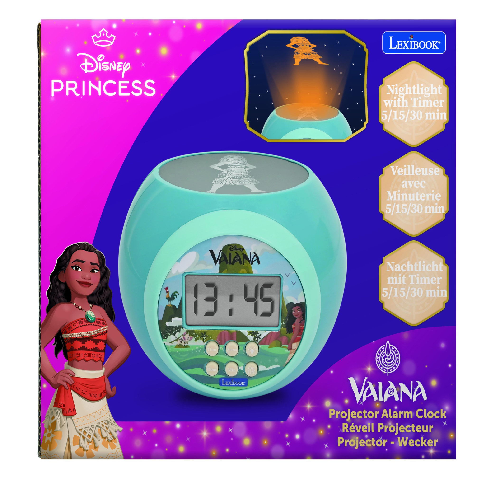Voir la diapositive 2 : Lexibook Réveil Projecteur Vaiana