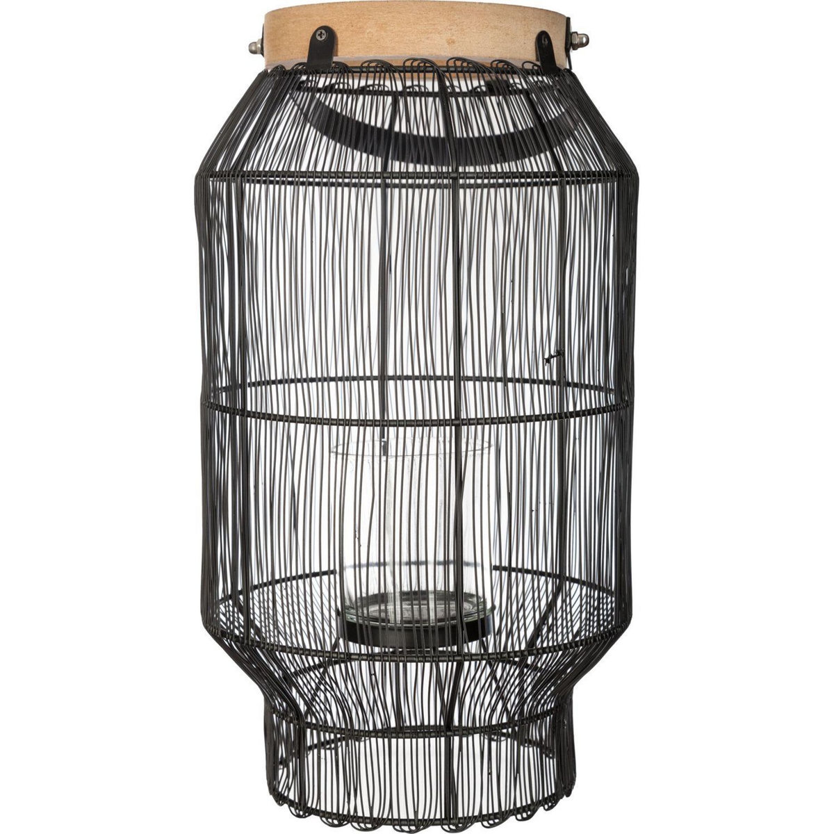 ATMOSPHERA Lanterne en métal ethnique Allure Ethnique - H. 31 cm - Noir