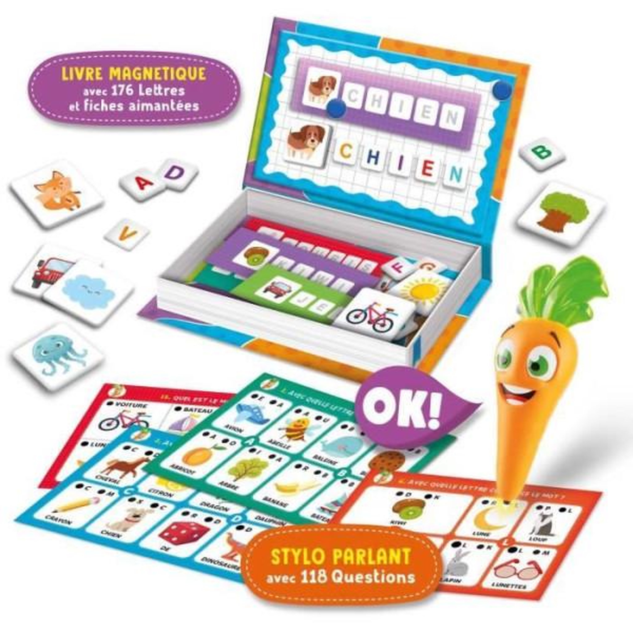 Voir la diapositive 2 : LISCIANI GIOCHI Stylo parlant et jouets magnétiques - CAROTINA - Apprentissage ludique