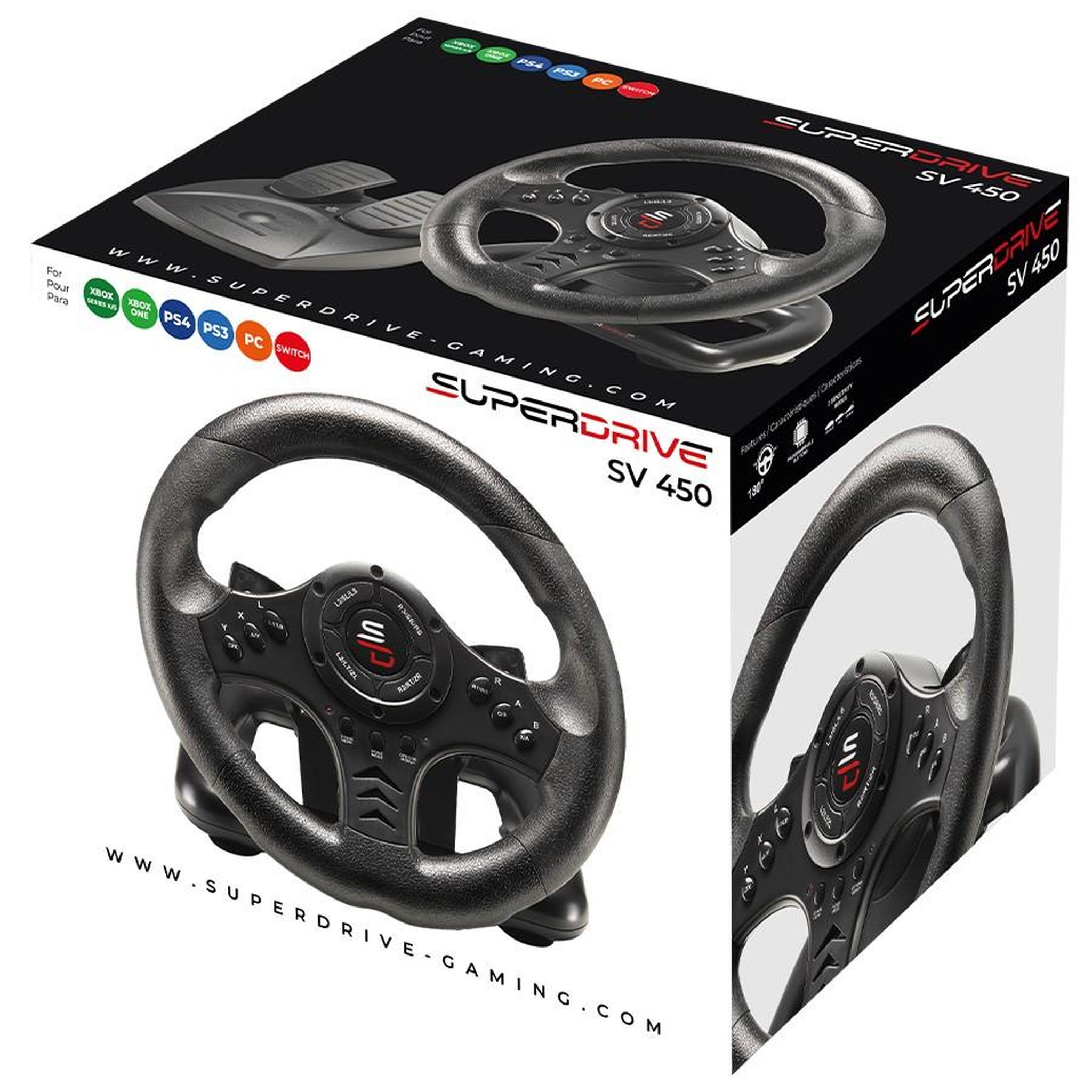 Voir la diapositive 5 : Subsonic Volant pédalier Superdrive SV450 pour Xbox Serie X PS4 Switch PC Xbox One