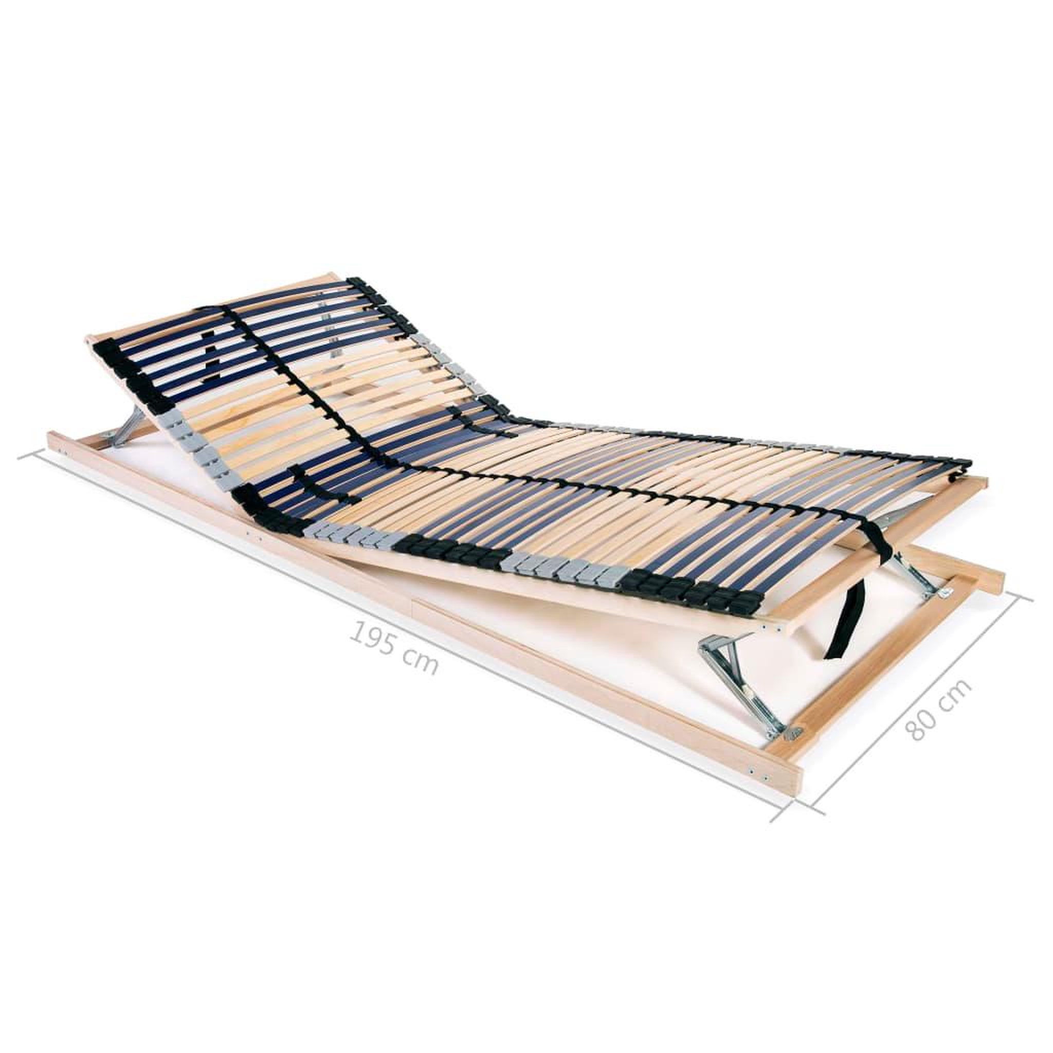Voir la diapositive 6 : VIDAXL Sommier a lattes sans matelas avec 42 lattes 7 zones 80x200 cm
