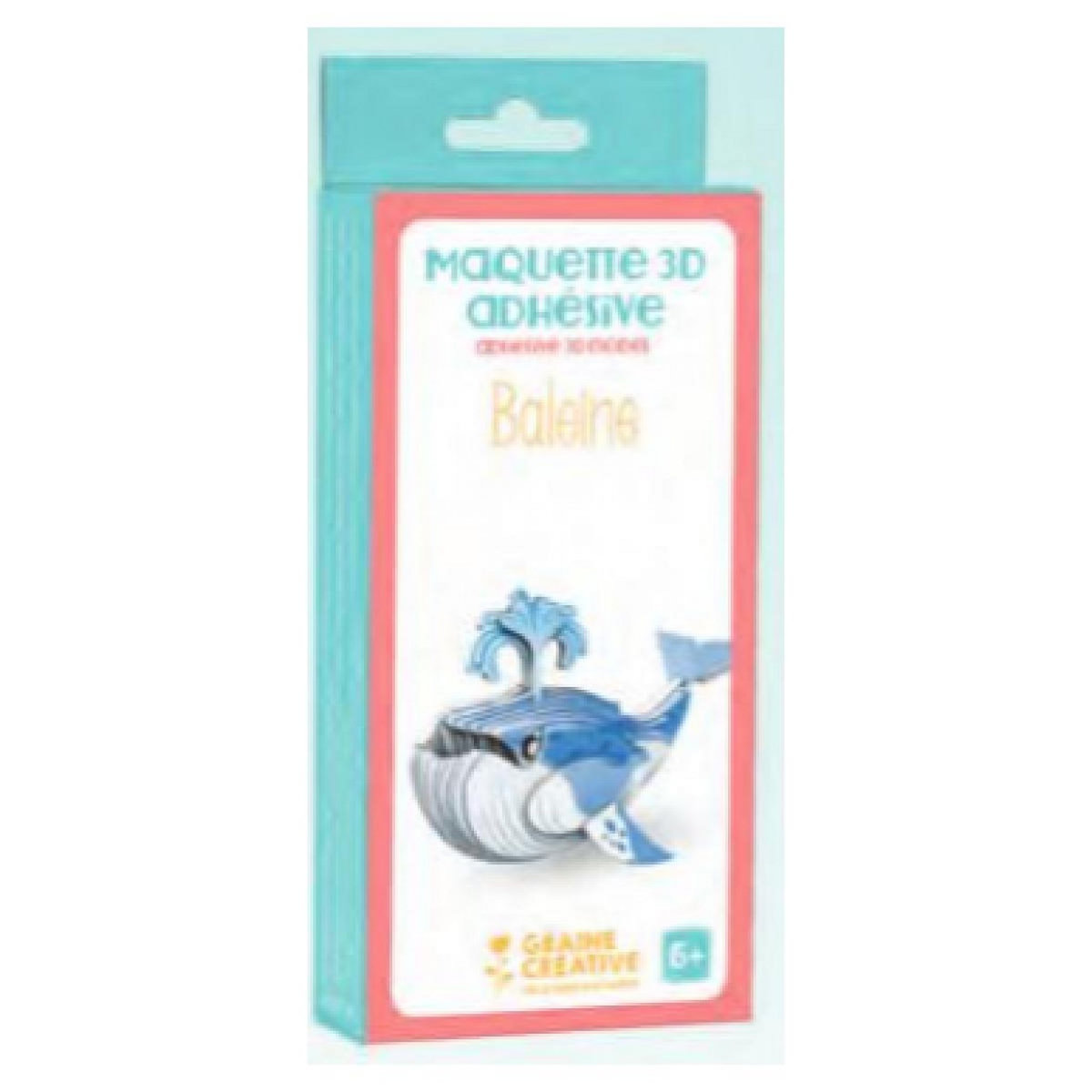 Graine créative Maquette en Bois 3D Baleine à Assembler - Artisanat Créatif