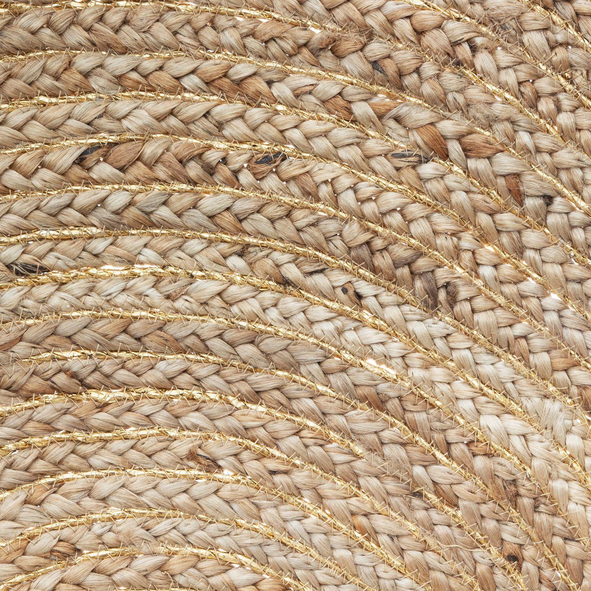 Voir la diapositive 2 : ATMOSPHERA Tapis à franges rond en jute Cosy - Diam. 80 cm - Beige
