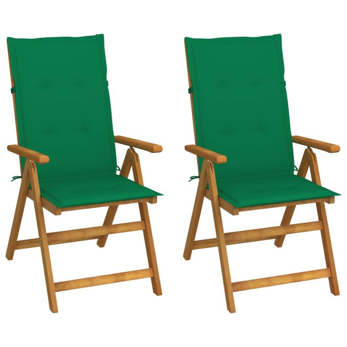 VIDAXL Chaises inclinables de jardin lot de 2 et coussins Bois acacia