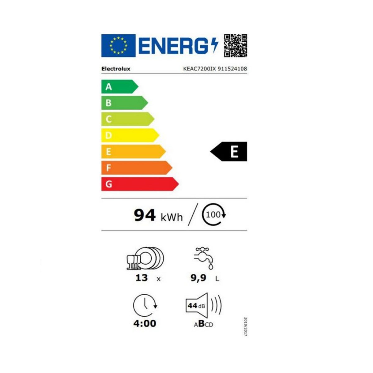 ELECTROLUX Lave-vaisselle 60cm 13 couverts 44db intégrable avec bandeau - keac7200ix