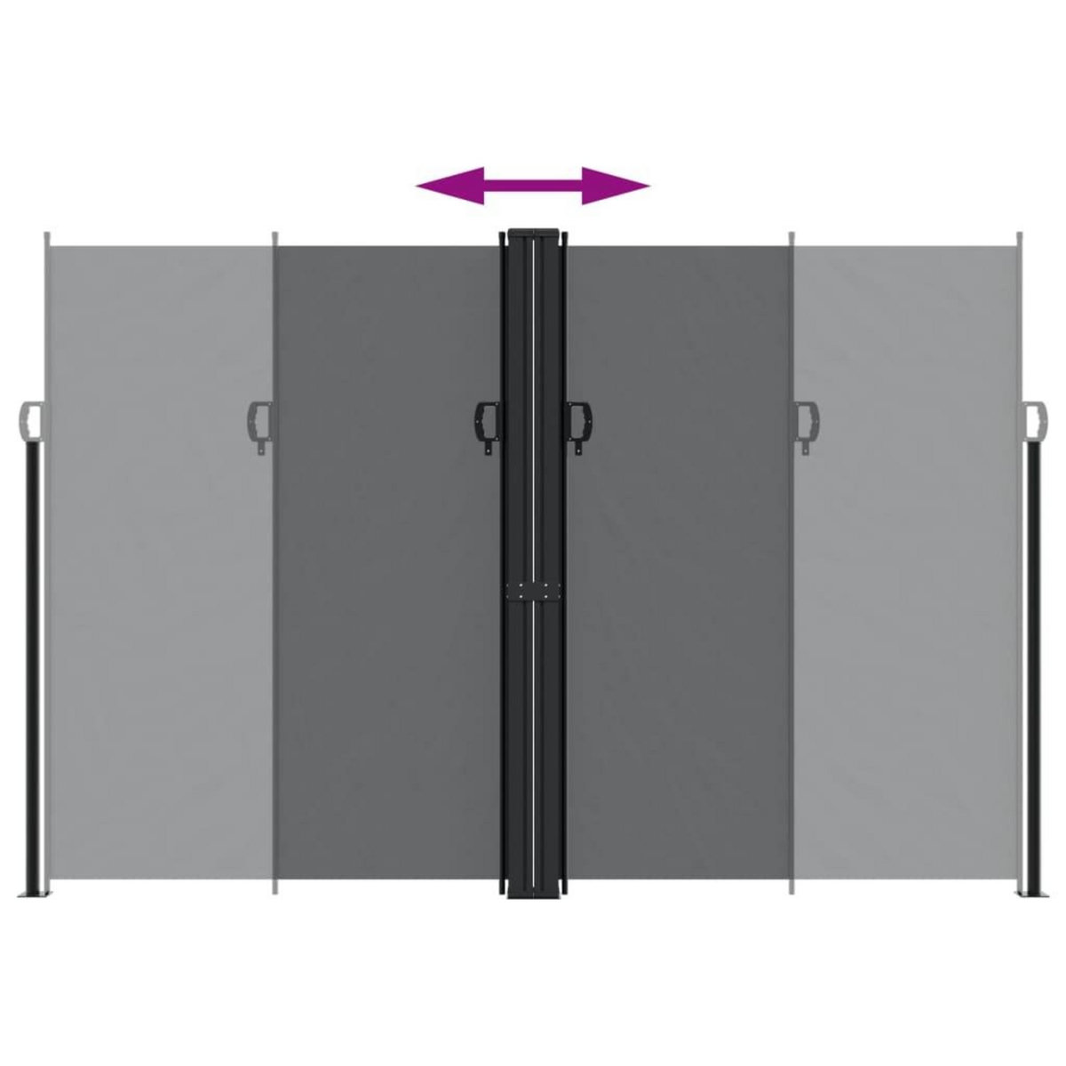 VIDAXL Auvent lateral retractable noir 220x600 cm