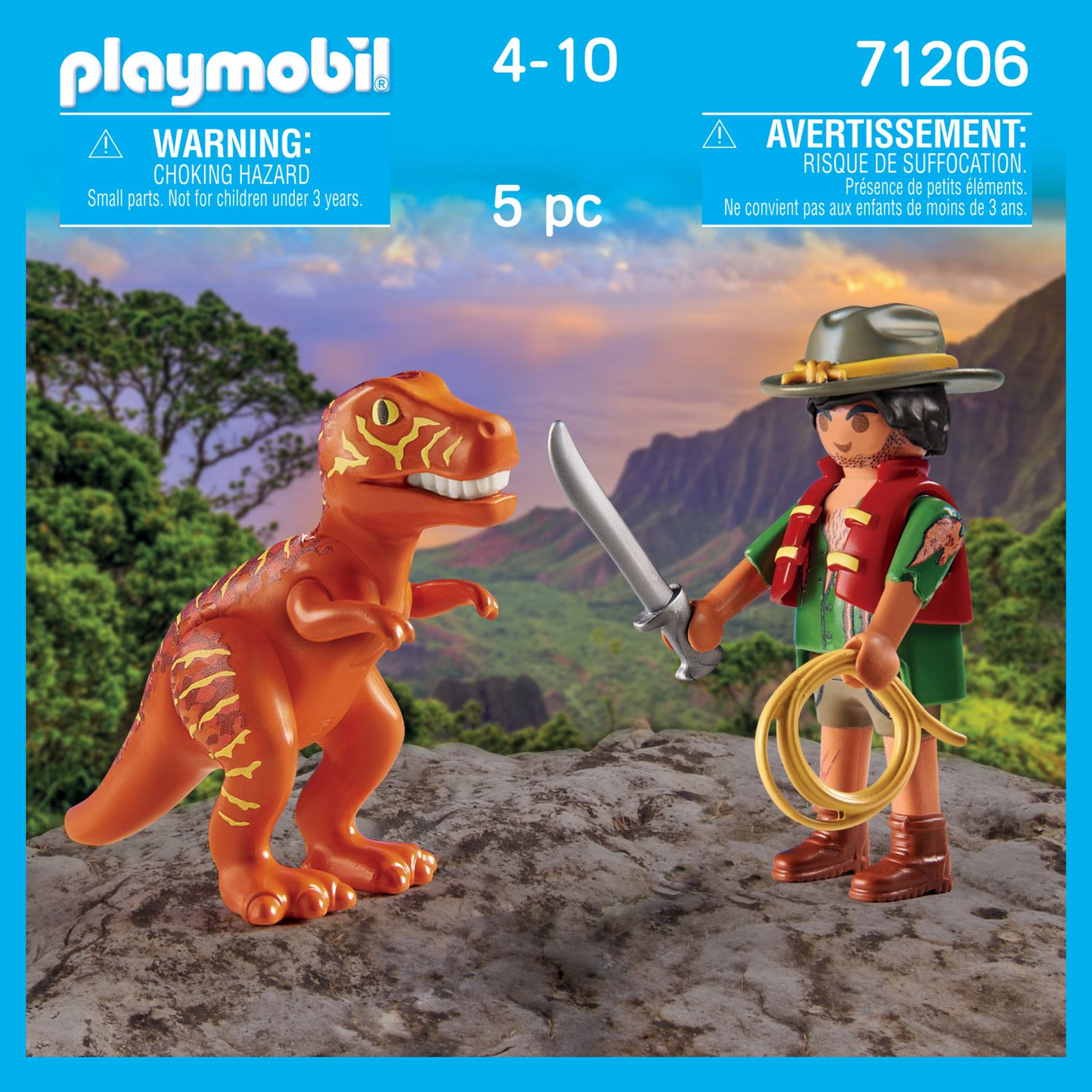 Voir la diapositive 3 : PLAYMOBIL 71206 Aventurier et Tyrannosaure 