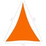 VIDAXL Voile de parasol Tissu Oxford triangulaire 5x6x6 m Orange