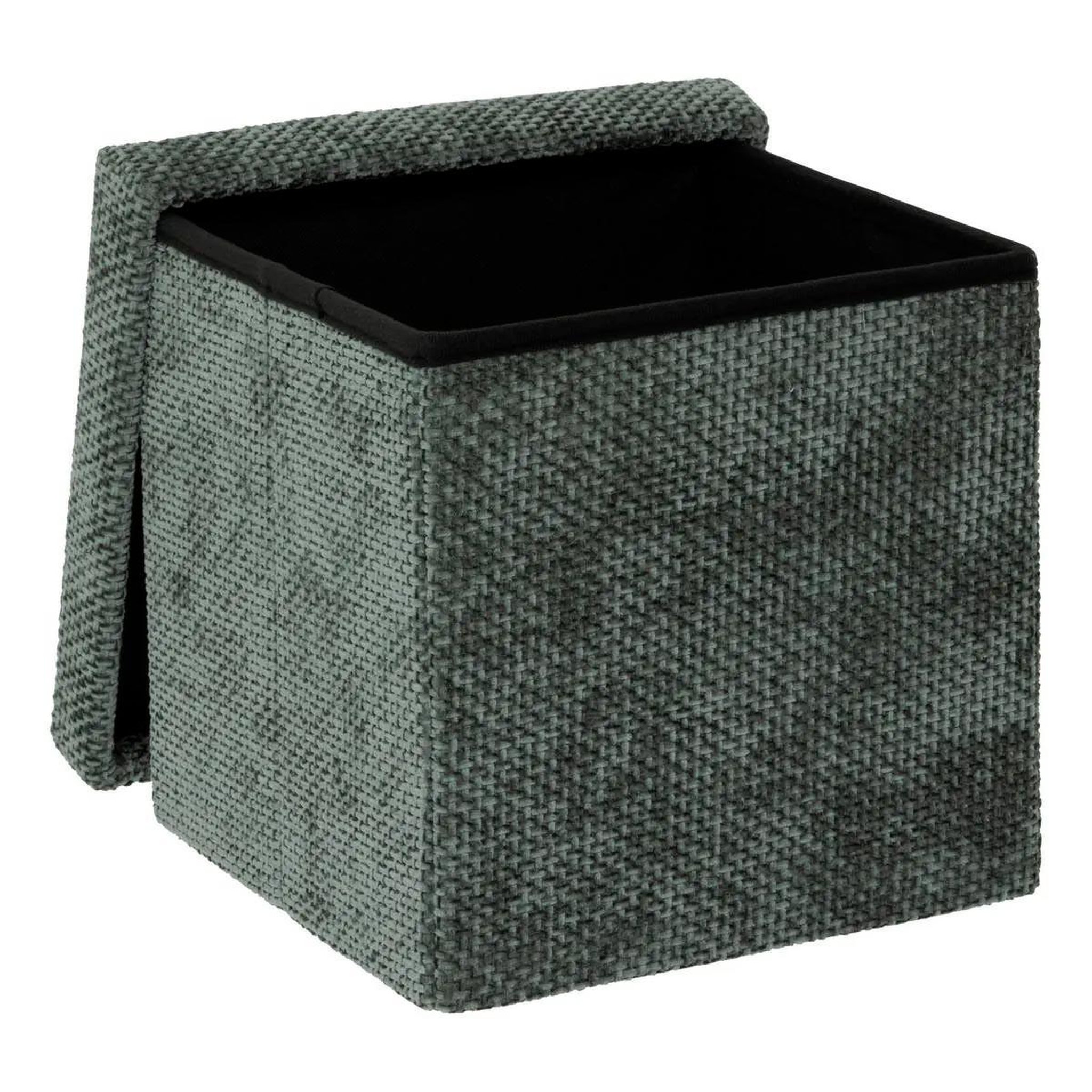 Voir la diapositive 2 : FIVE Pouf coffre pliable  velvy  31cm vert foncé