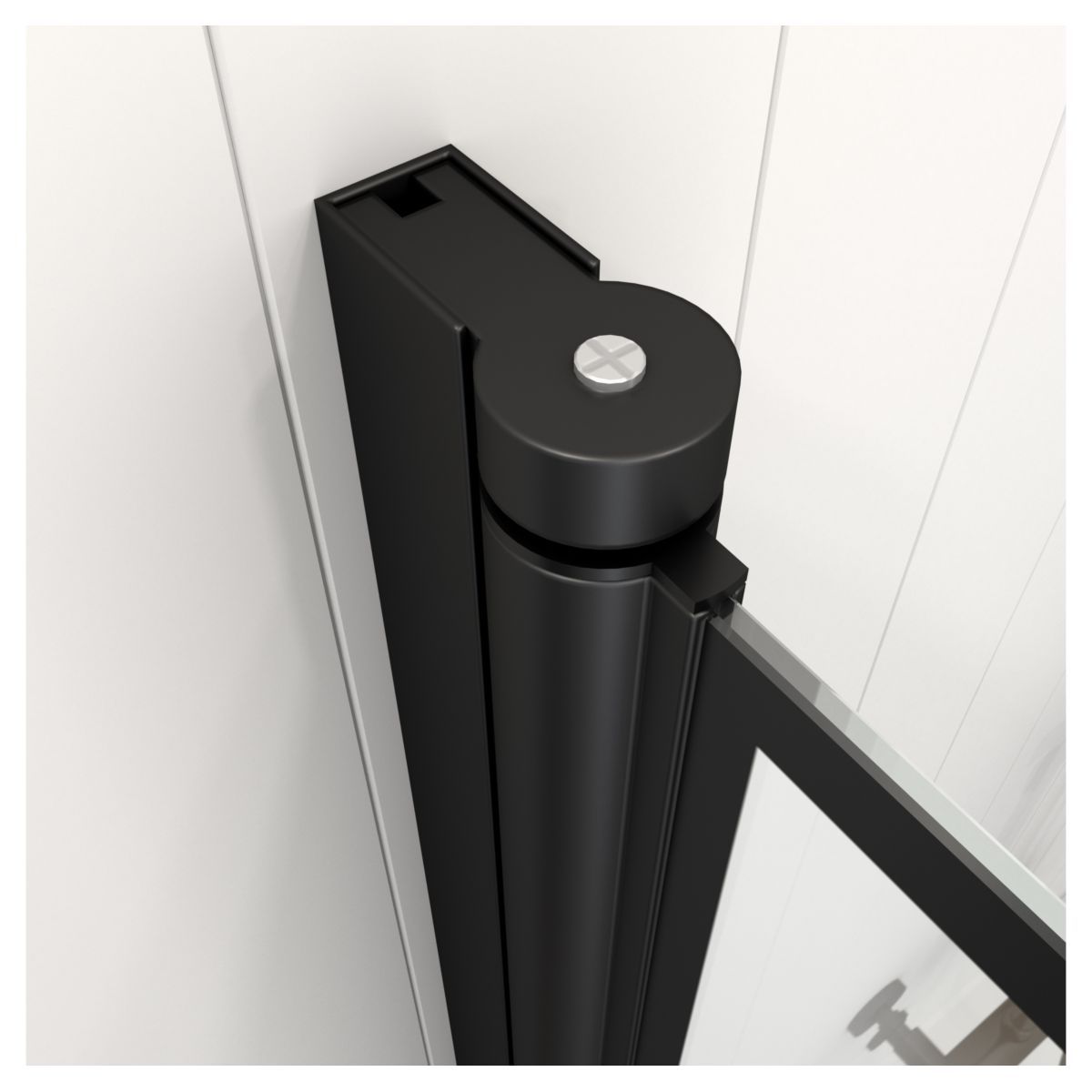 Pare baignoire pivotant noir type industriel 75x125 cm - BRICKS