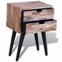 Voir la diapositive 5 : VIDAXL Table de chevet avec 2 tiroirs Bois de teck recycle