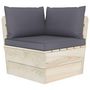 Voir la diapositive 4 : VIDAXL Salon de jardin palette 5 pcs avec coussins bois d'epicea