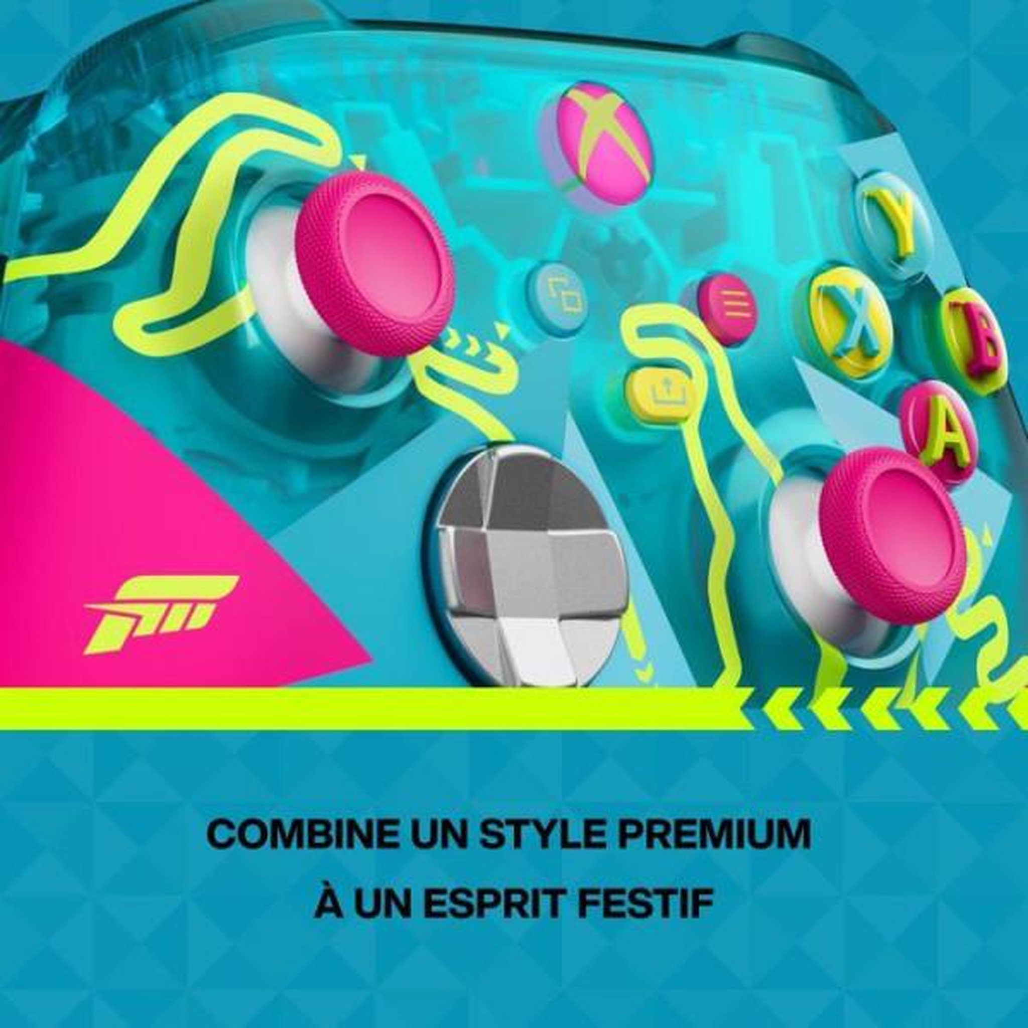 Voir la diapositive 3 : MICROSOFT Manette sans fil – Xbox – Édition limitée Forza Horizon 6 – Sans fil – Compatible Xbox Series X|S, Xbox One, PC et Clo