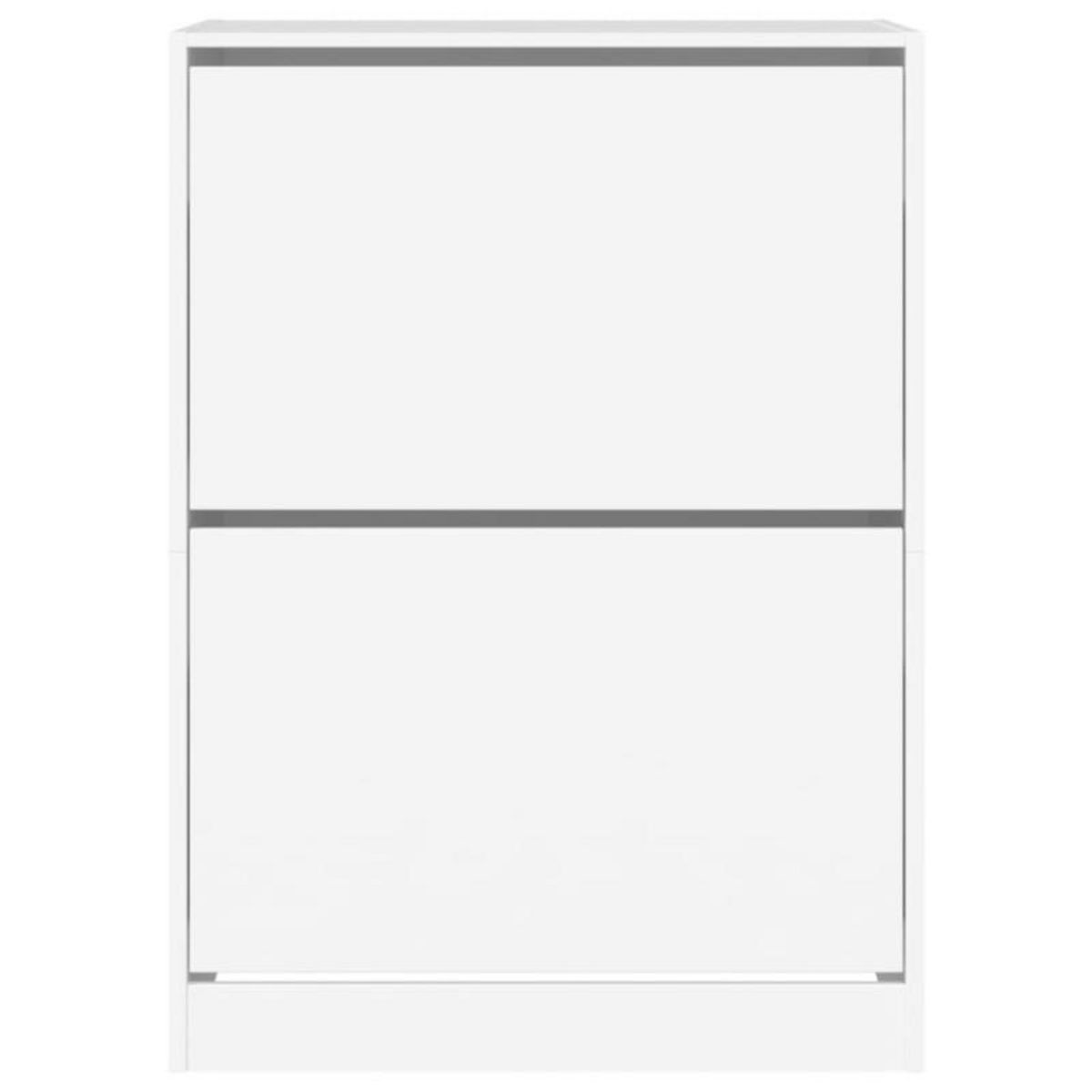 VIDAXL Armoire à chaussures 2 tiroirs rabattables blanc 80x42x108 cm