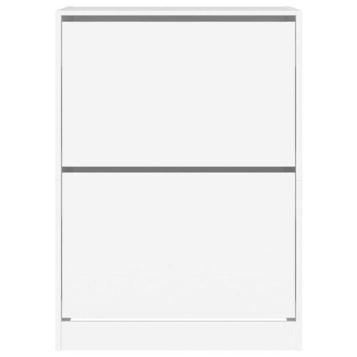 VIDAXL Armoire à chaussures 2 tiroirs rabattables blanc 80x42x108 cm