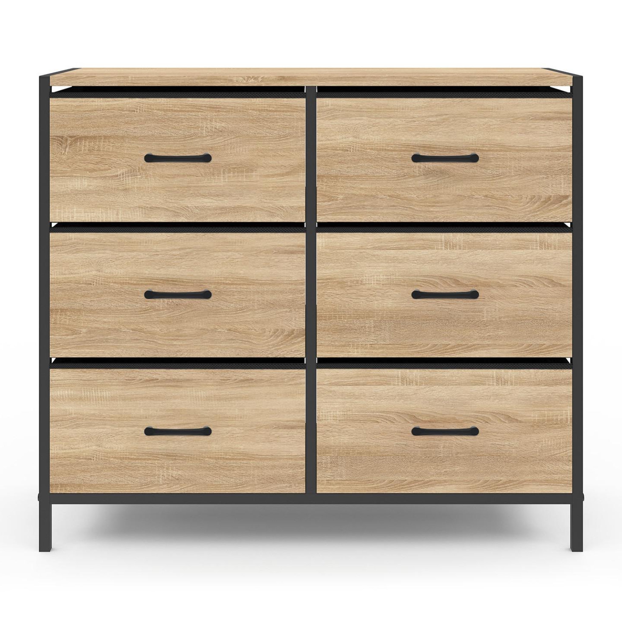 Voir la diapositive 3 : ID MARKET Commode 6 tiroirs en tissu utah 80 cm meuble de rangement design industriel