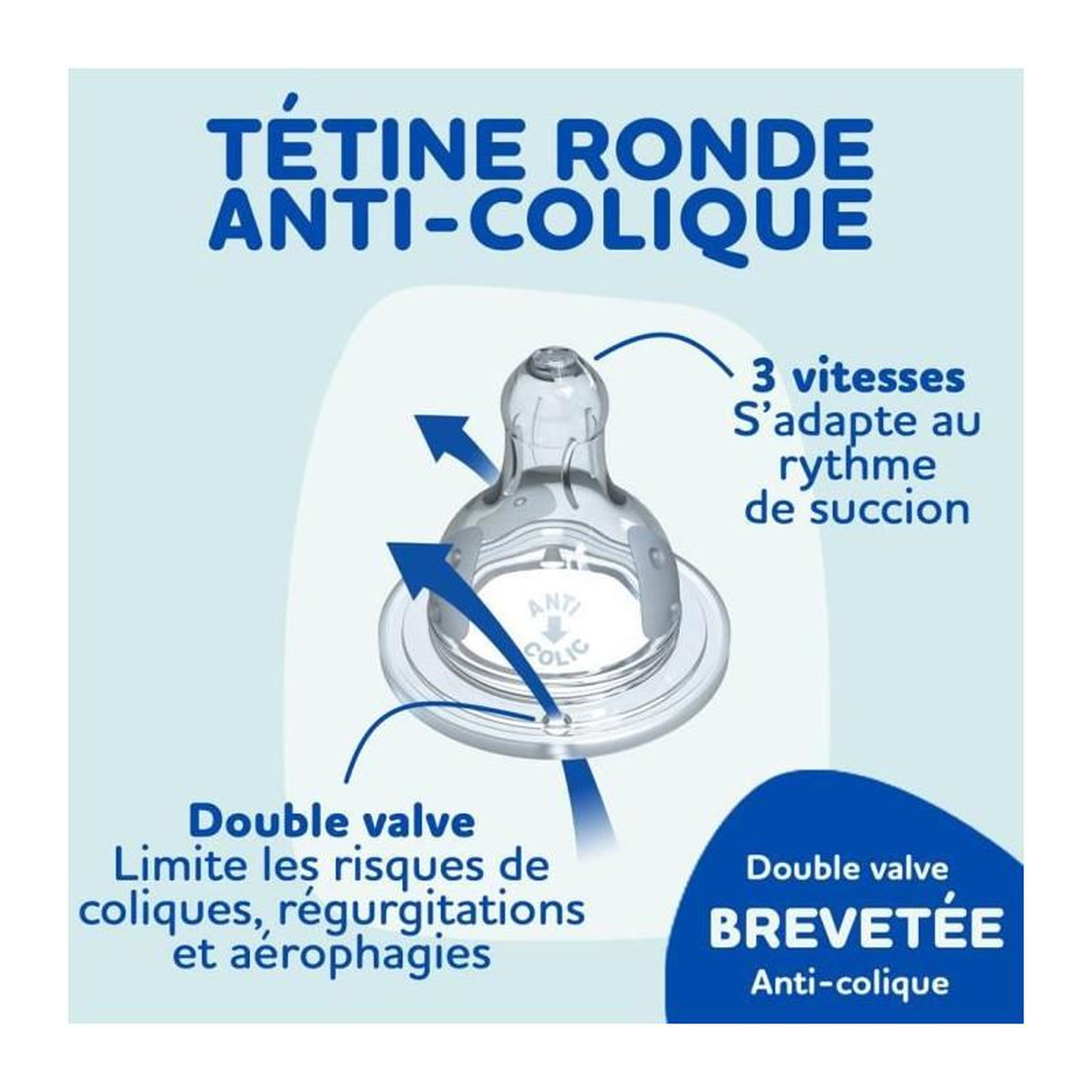 Voir la diapositive 2 : DODIE Lot de 4 tétines rondes DODIE Initiation - Débit 3