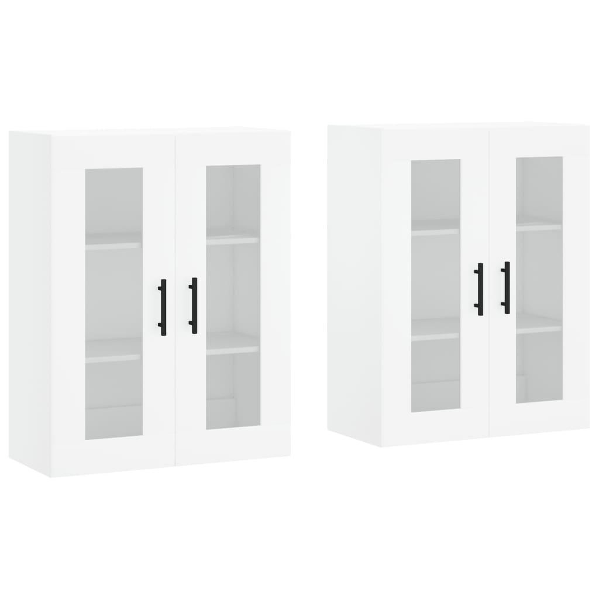 Voir la diapositive 2 : VIDAXL Armoires murales 2 pcs blanc bois d'ingenierie