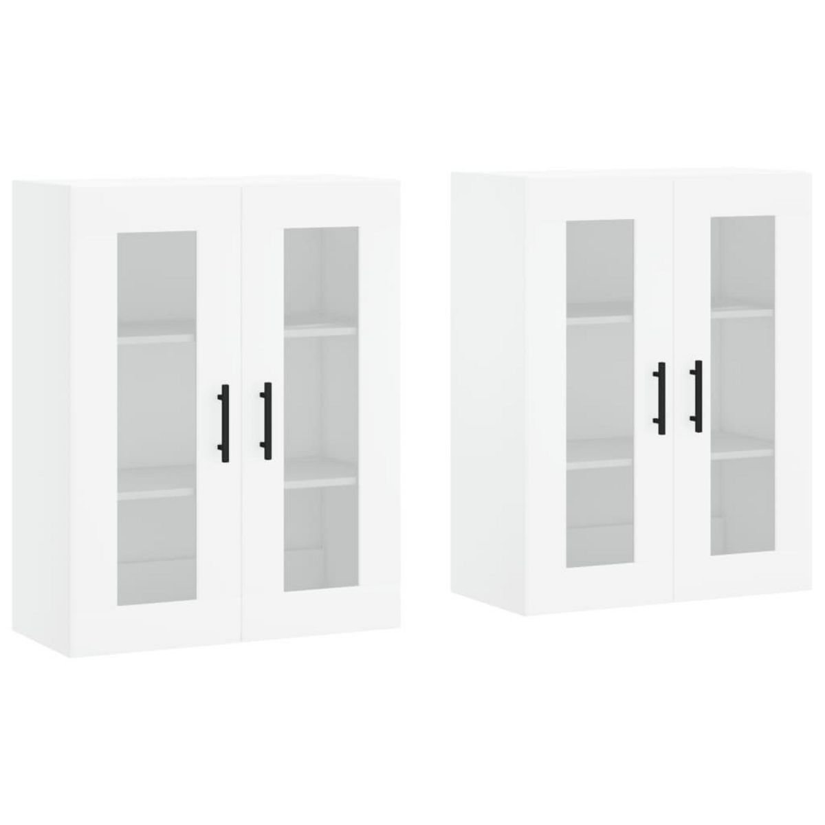 VIDAXL Armoires murales 2 pcs blanc bois d'ingenierie