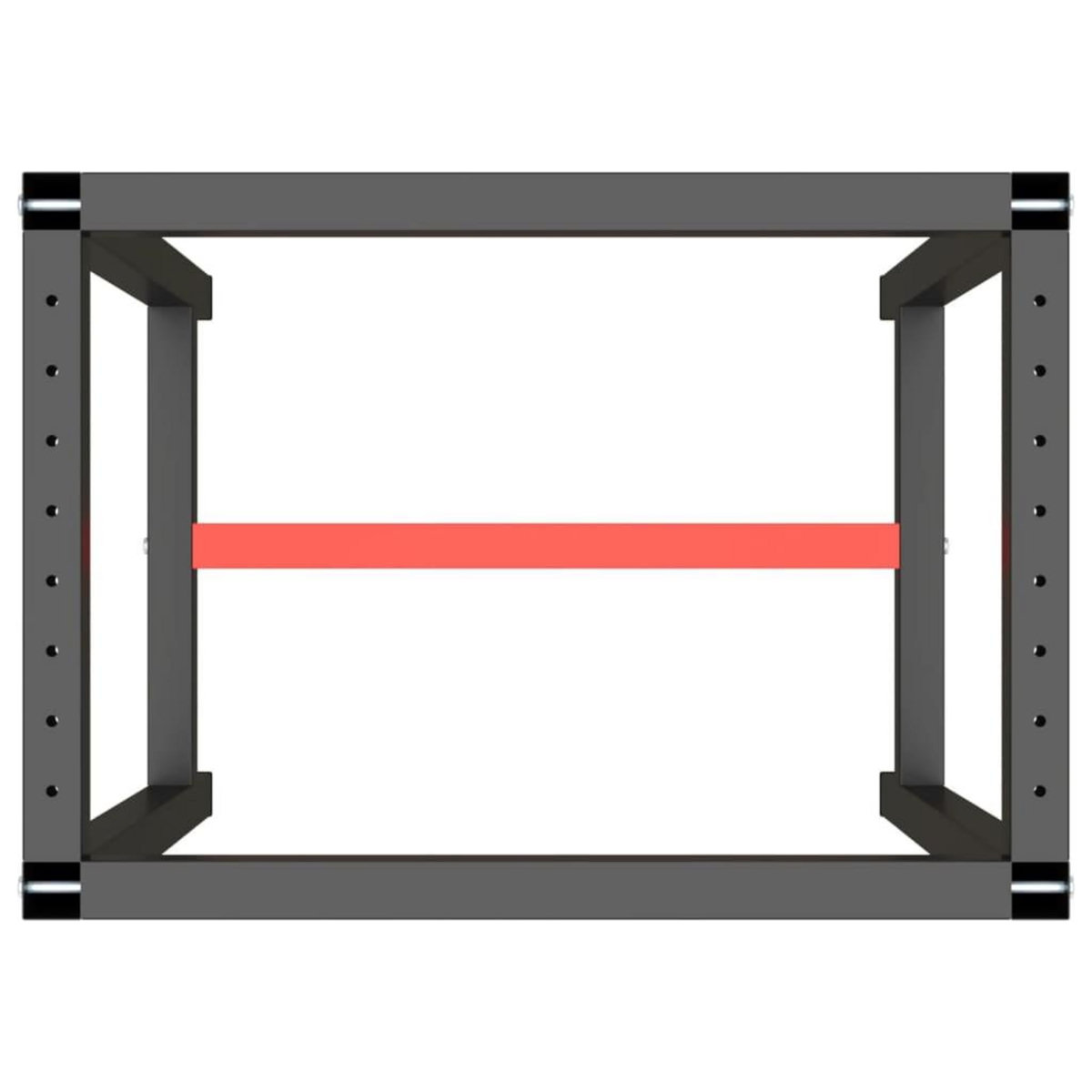 VIDAXL Cadre de banc de travail Noir et rouge mat 70x50x79 cm Metal