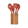 Voir la diapositive 1 : LIVOO Couverts de 5 ustensiles pot terracotta