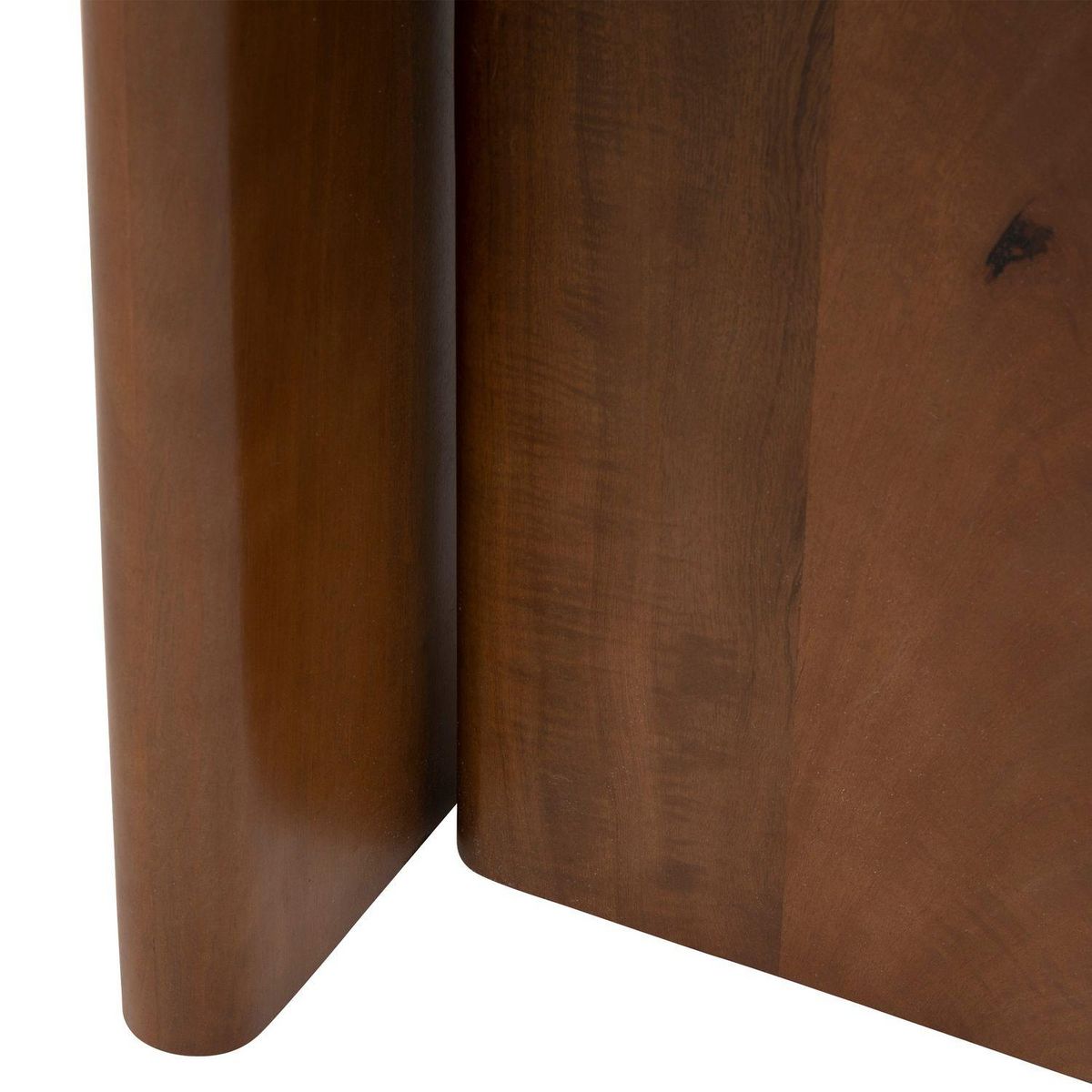 ATMOSPHERA Table à café ronde en marbre et bois massif NANDA - Blanc