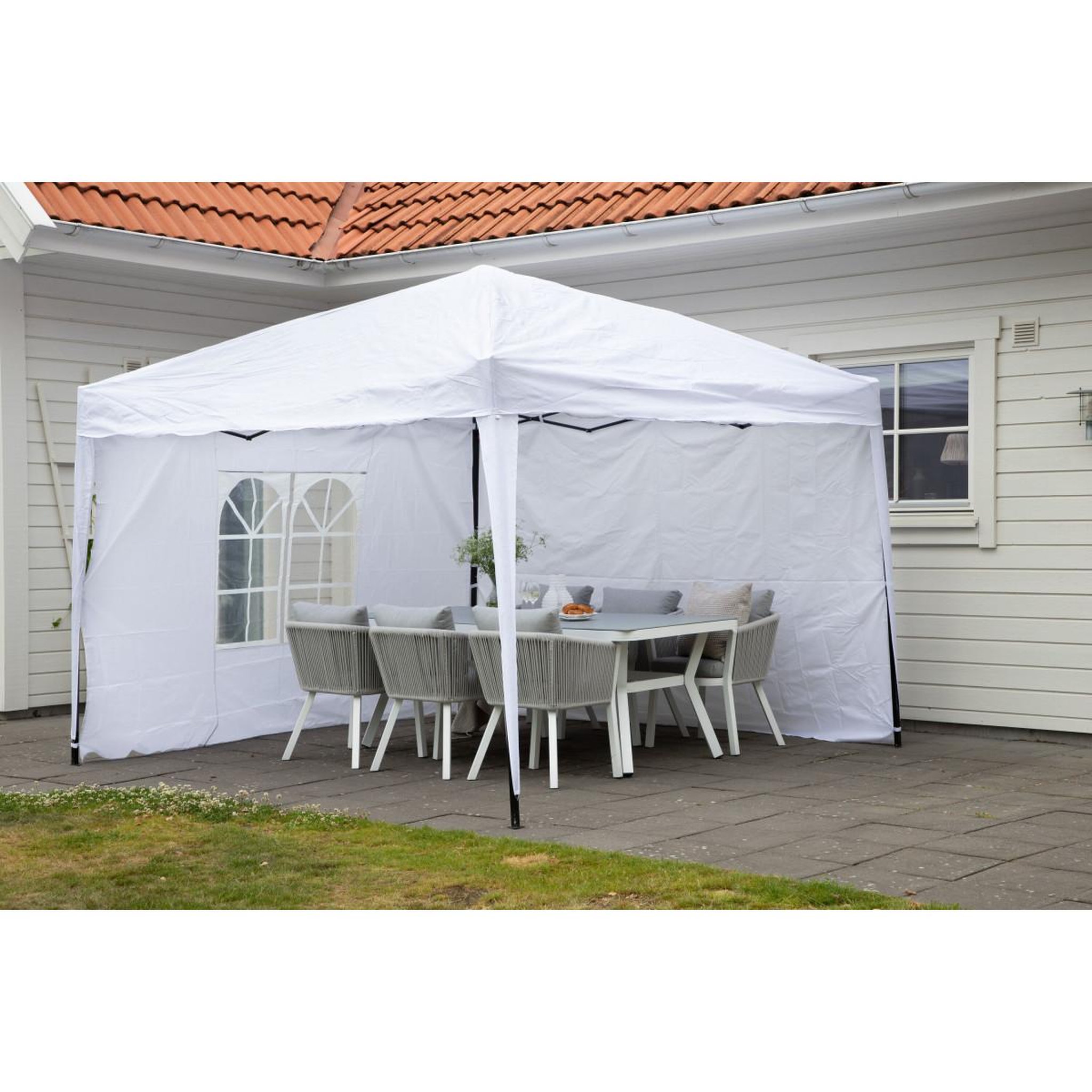 Voir la diapositive 6 : Paris Prix Pavillon en Tissu  Gazebo  295cm Blanc