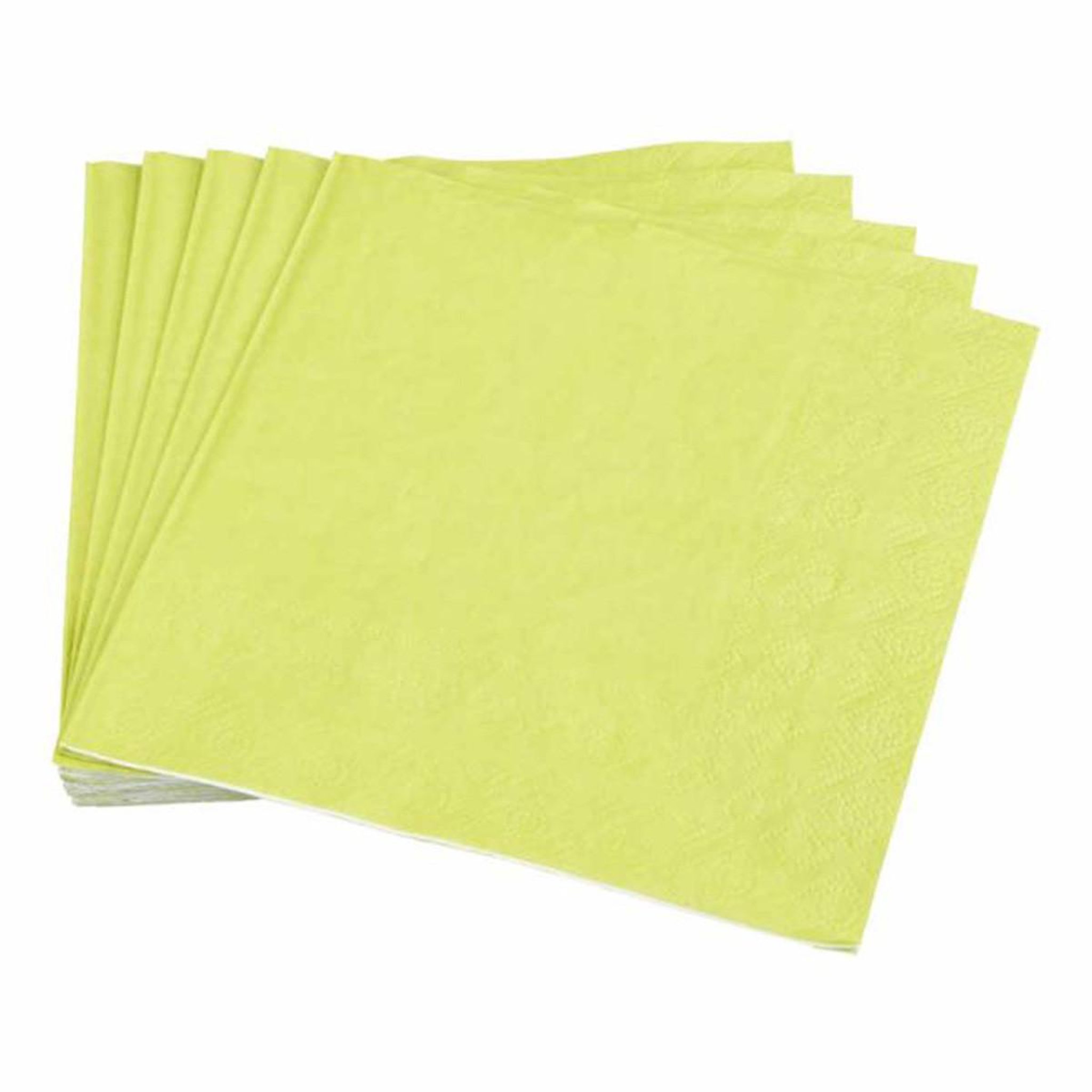 HOMEA Lot de 20 serviettes en papier  vitamine  33x33cm anis