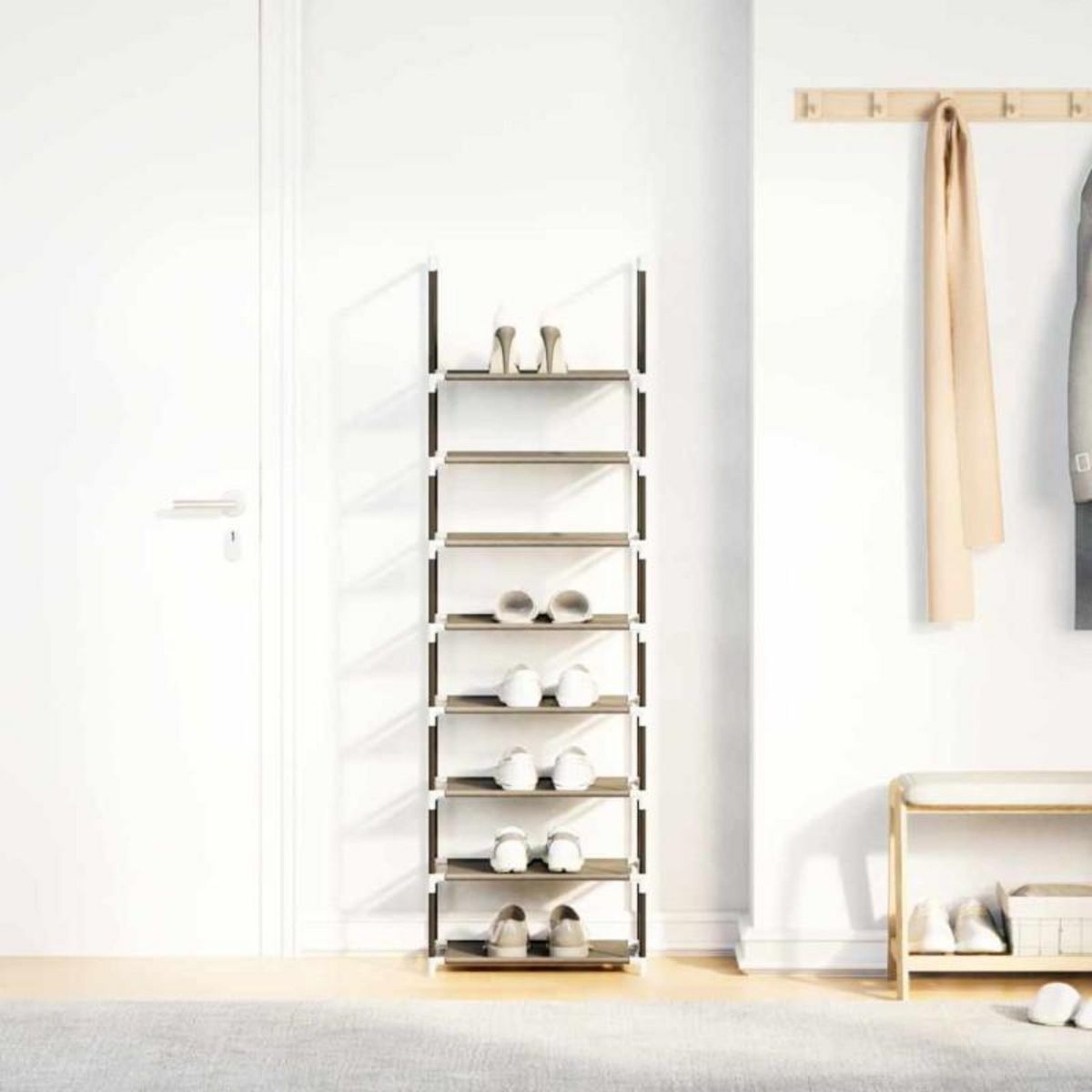VIDAXL Étagère à chaussures 8 niveaux 44x28x145 cm tissu non tissé