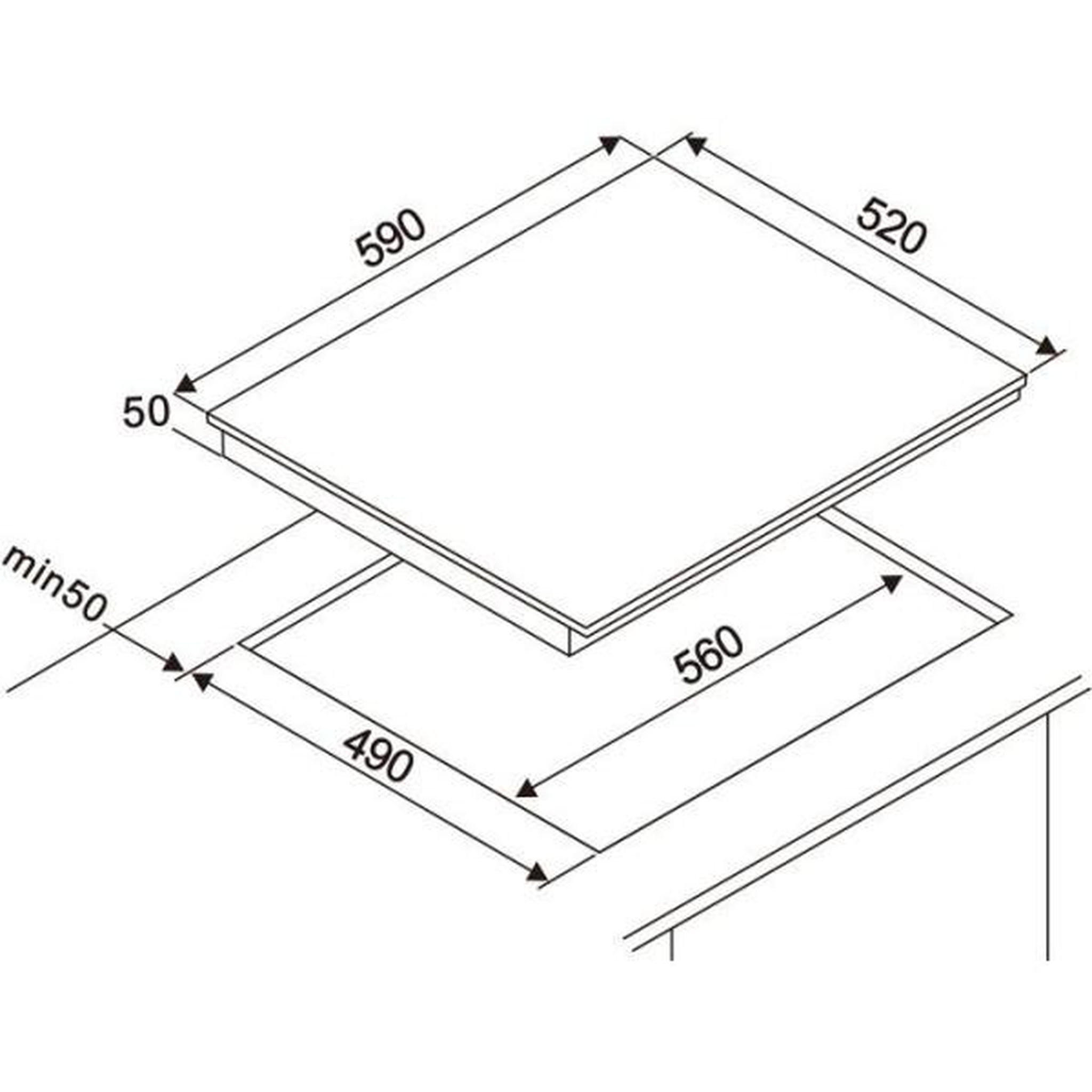 Voir la diapositive 4 : OCEANIC Table de cuisson a induction - OCEANIC - 4 foyers - L59 x P52 cm - OCEATI4Z7B