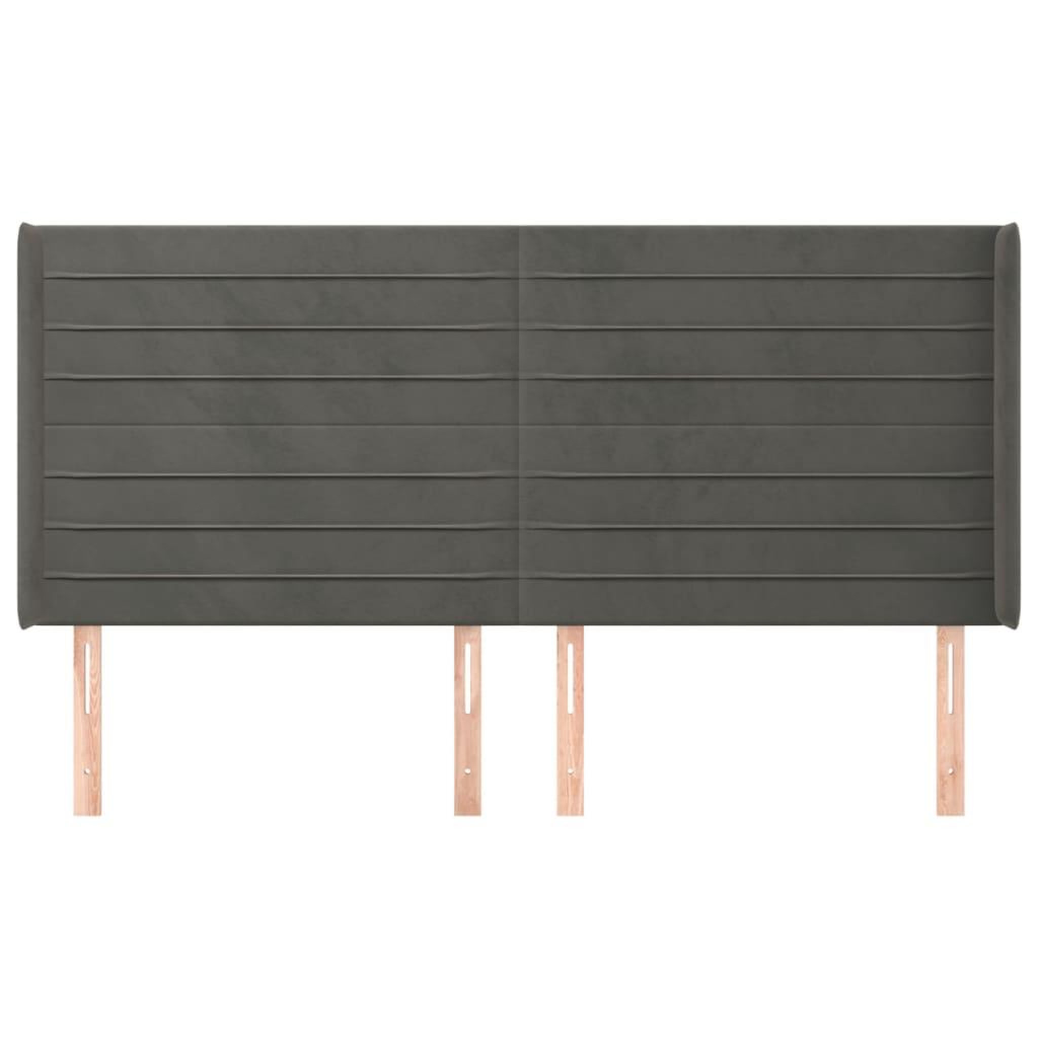 Voir la diapositive 3 : VIDAXL Tete de lit avec oreilles Gris fonce 163x16x118/128 cm Velours