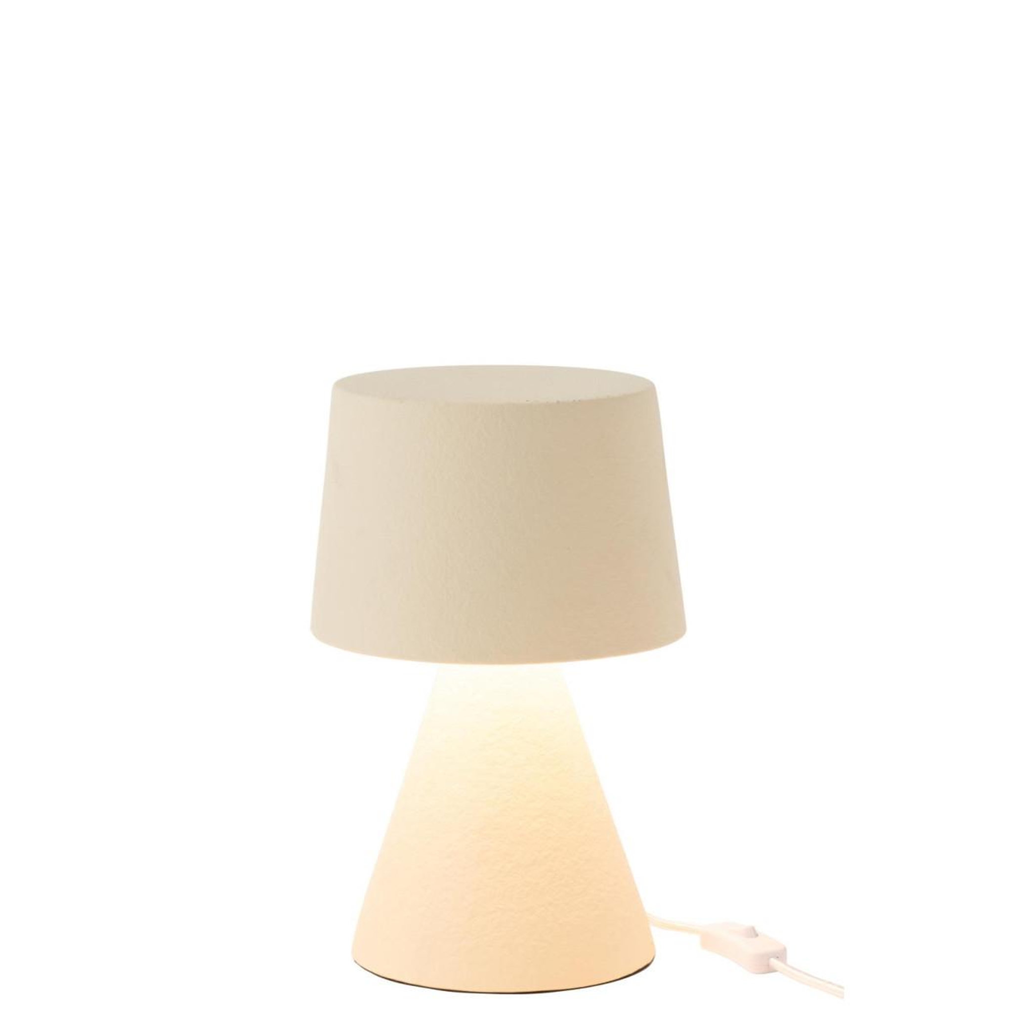 Voir la diapositive 2 : J-LINE Lampe à poser petit abat-jour  pierre  34cm beige