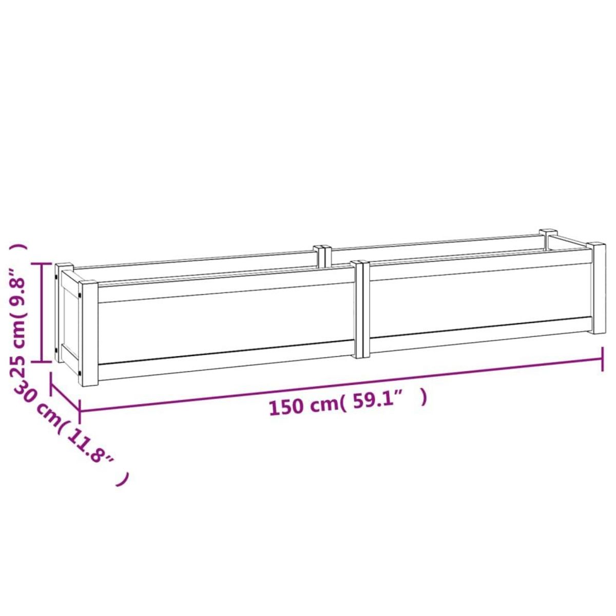 VIDAXL Lit sureleve 150x30x25 cm bois massif de teck