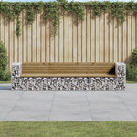 VIDAXL Banc de jardin design gabion 287x71x65,5cm bois de pin impregne