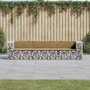 Voir la diapositive 1 : VIDAXL Banc de jardin design gabion 287x71x65,5cm bois de pin impregne