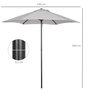 Voir la diapositive 3 : OUTSUNNY Parasol droit de jardin balcon terrasse grande taille toile polyester 160 g/m² Ø 1,96 x 2H m mât alu gris clair