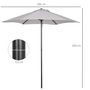 Voir la diapositive 3 : OUTSUNNY Parasol droit de jardin balcon terrasse grande taille toile polyester 160 g/m² Ø 1,96 x 2H m mât alu gris clair