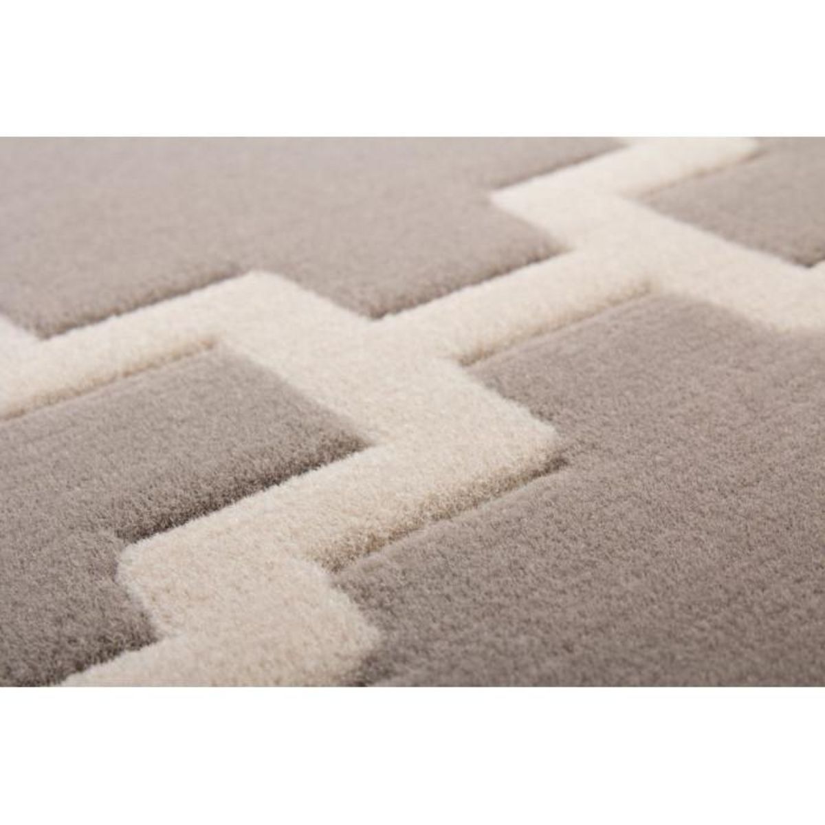 Paris Prix Tapis Imprimé Losange à Poils Courts  Lina  Taupe