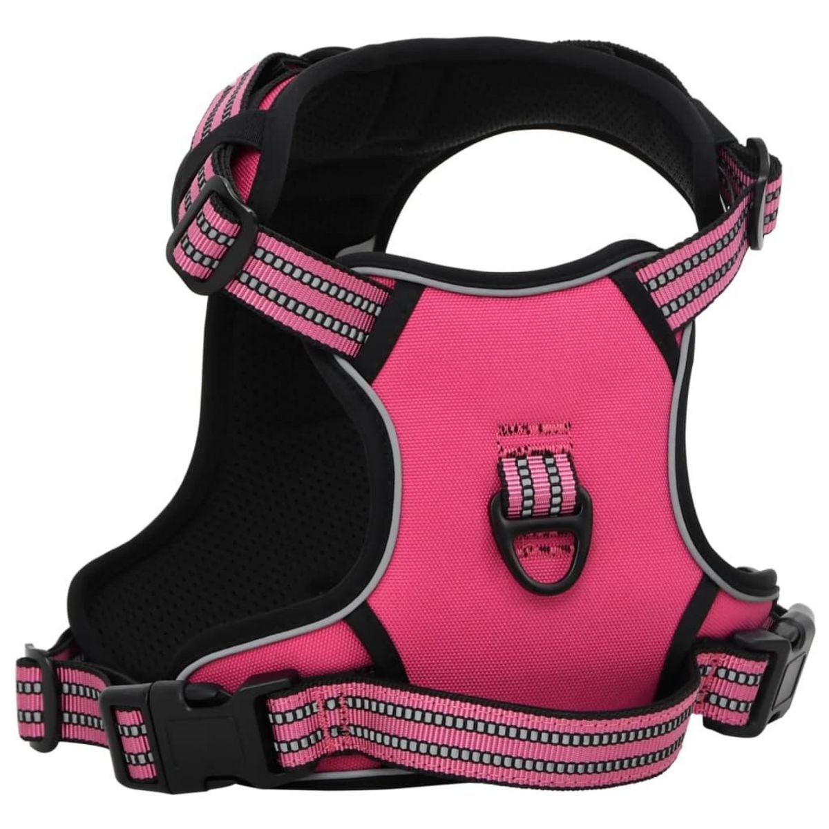 VIDAXL Harnais pour chien avec bandes reflechissantes reglables rose L