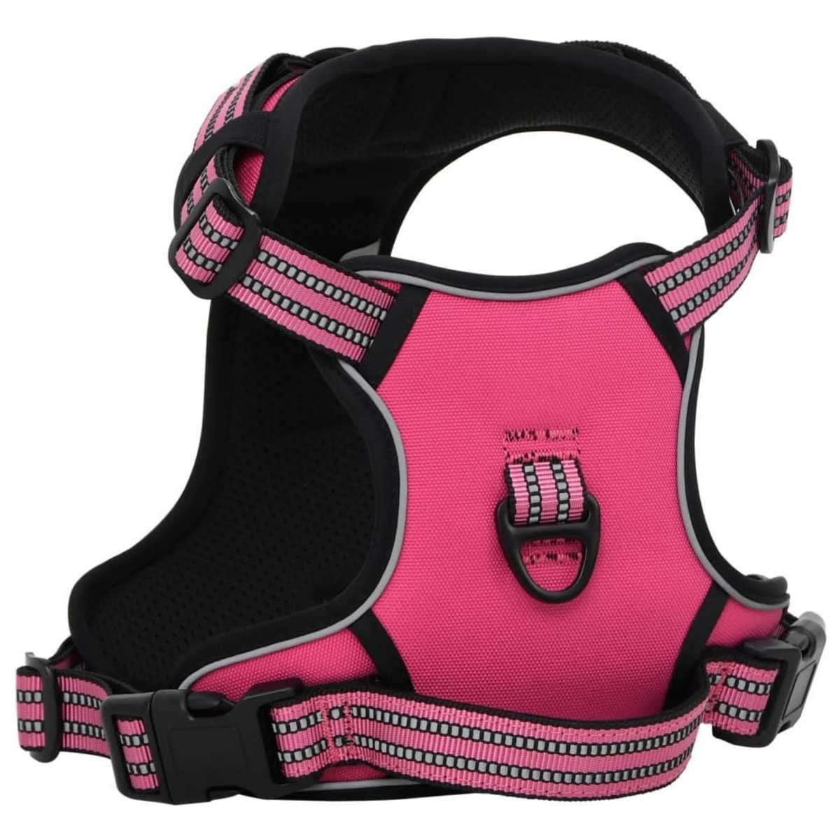 VIDAXL Harnais pour chien avec bandes reflechissantes reglables rose L