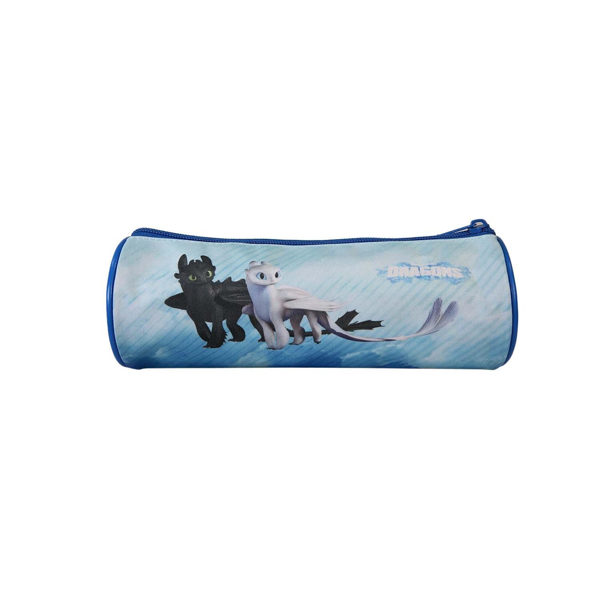 Voir la diapositive 4 : Bagtrotter Dragons - Trousse ronde - Bleu - Garçon - 1 compartiment
