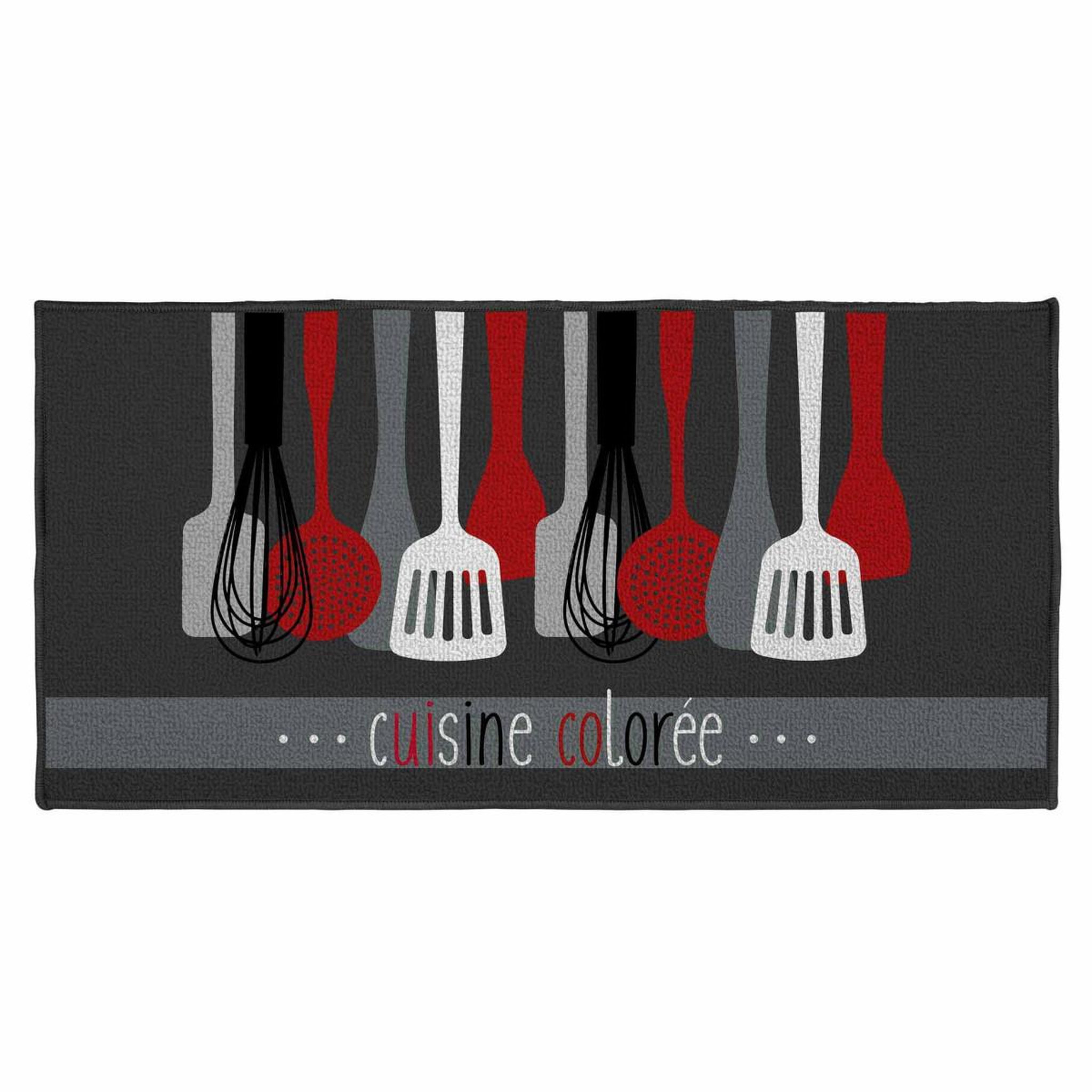 Douceur d'Intérieur Tapis de cuisine  cuisinette  50x120cm gris