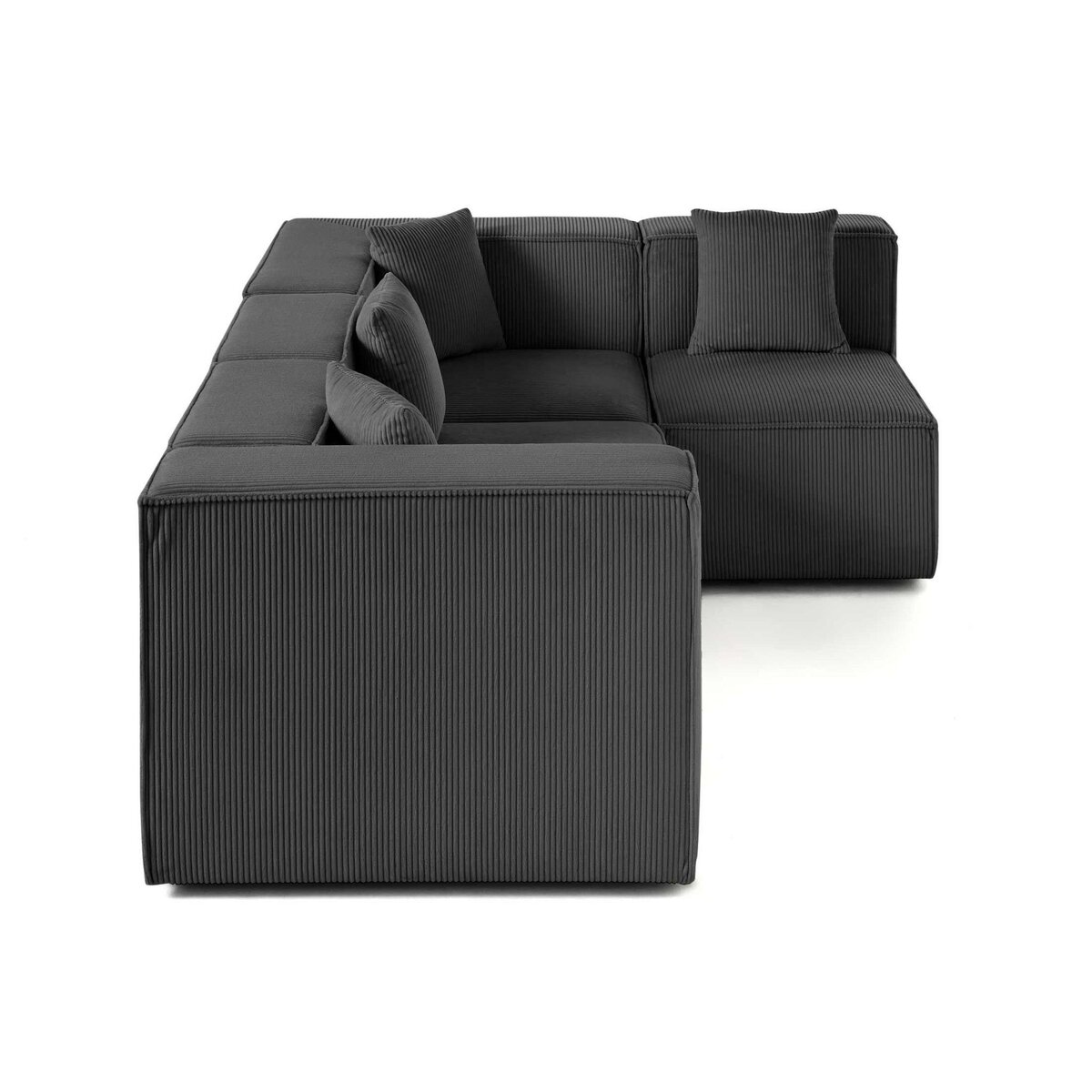 LISA DESIGN Arty - canapé modulable d'angle droit 4 places - en velours côtelé