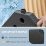 Voir la diapositive 5 : OUTSUNNY Pied de parasol lot de 4 dalles pour parasol à lester dim. tot. 104L x 104l x 7,5H cm HDPE noir