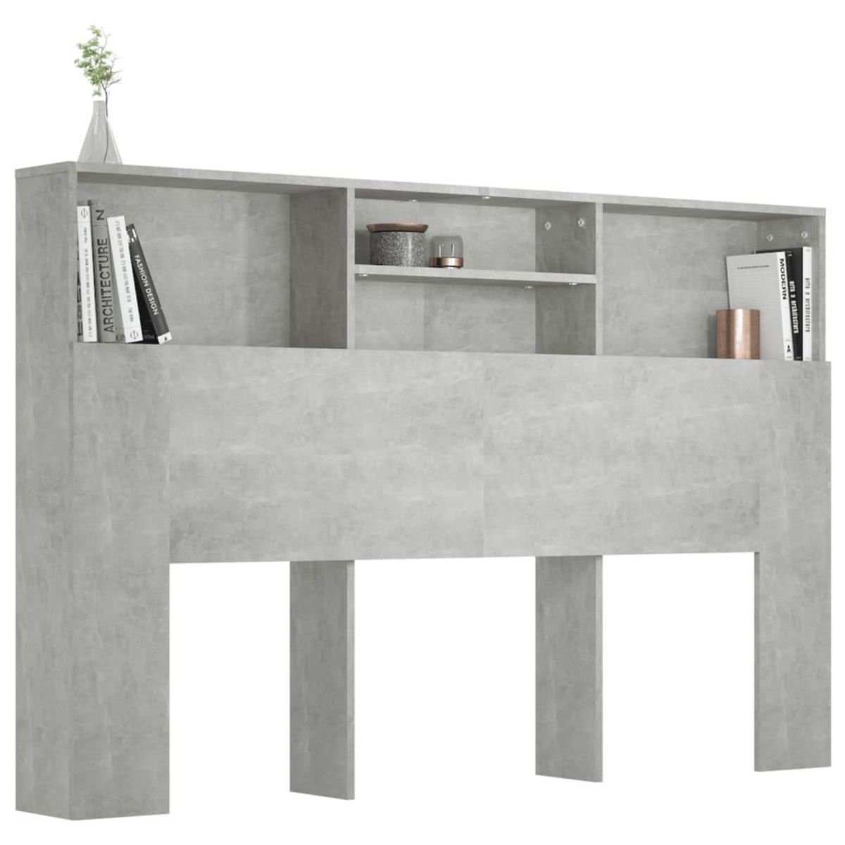 VIDAXL Armoire de tete de lit Gris beton 160x19x103,5 cm