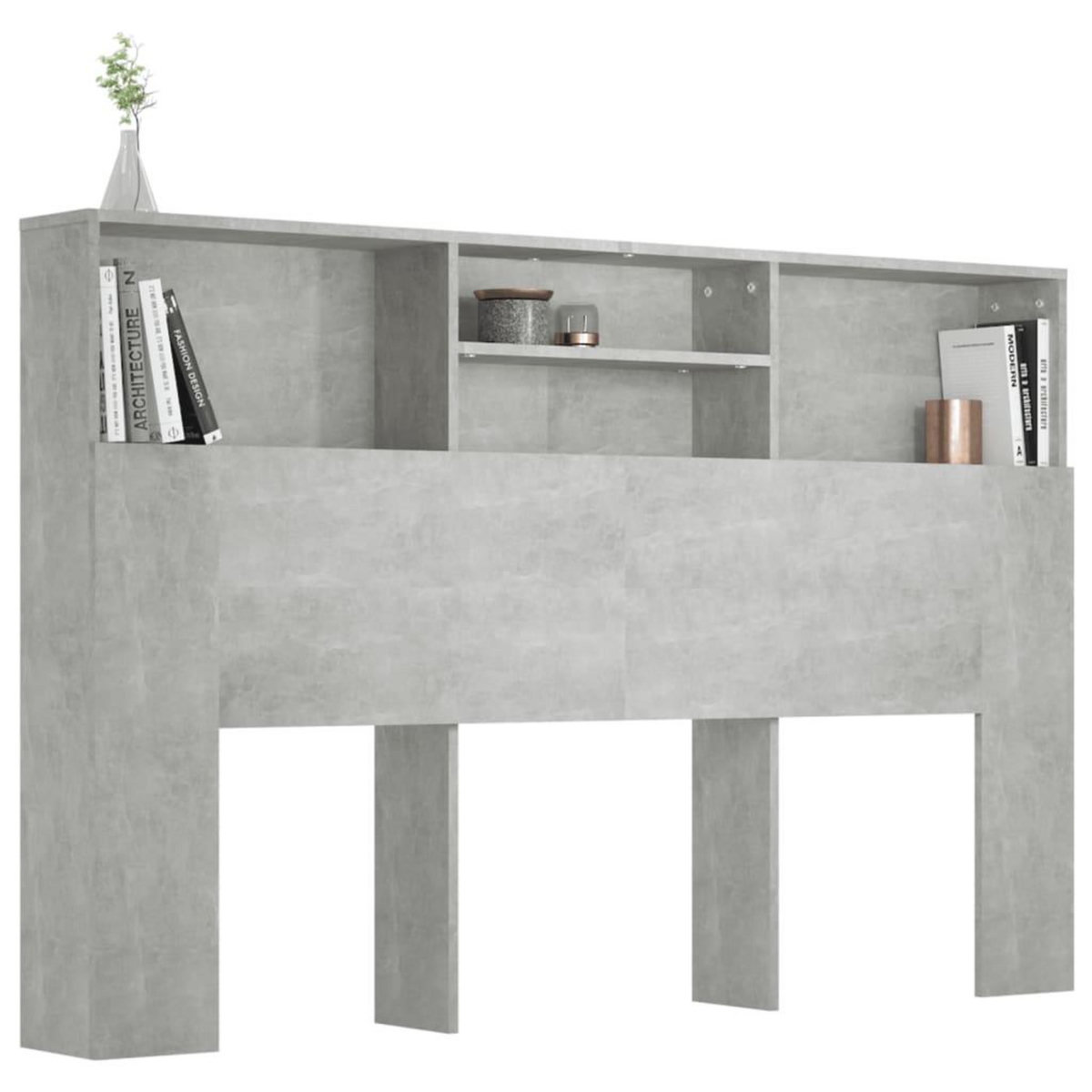 VIDAXL Armoire de tete de lit Gris beton 160x19x103,5 cm