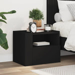 VIDAXL Table de chevet murale noir 45x30x35 cm