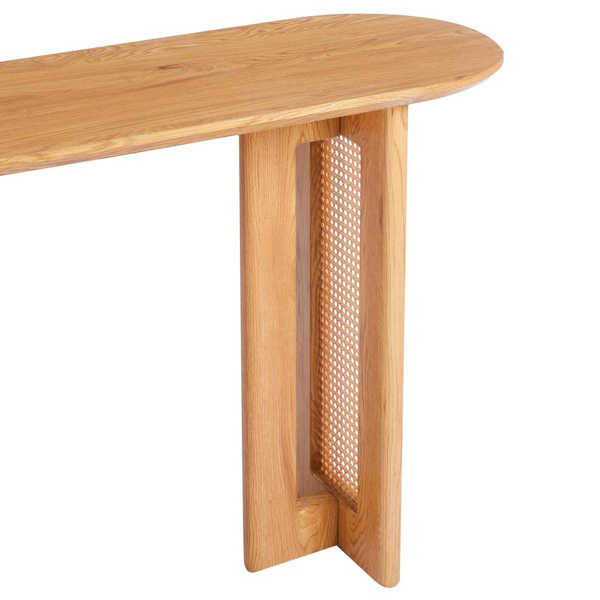 Voir la diapositive 3 : Paris Prix Console Design Cannage  Bohème  120cm Chêne Clair